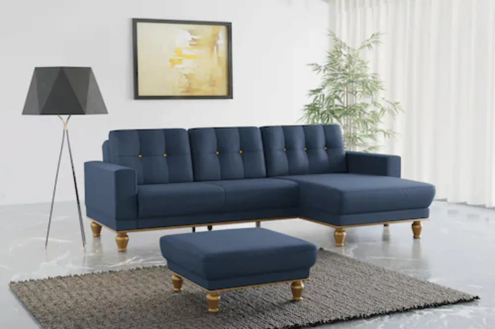 sit&more Ecksofa »Orient 5 V L-Form«, mit Strass-Stein, wahlweise mit Bettf günstig online kaufen