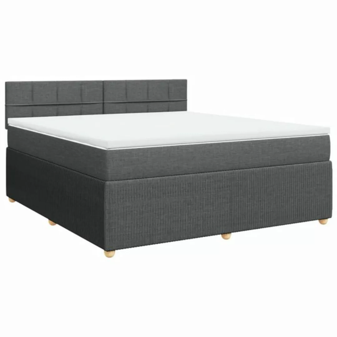 vidaXL Boxspringbett Boxspringbett mit Matratze Dunkelgrau 180x200 cm Stoff günstig online kaufen