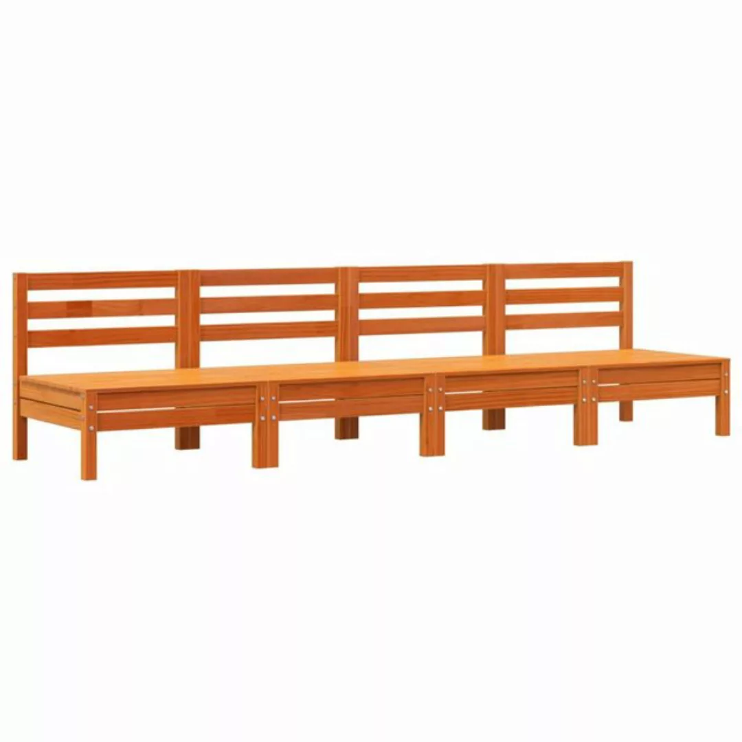 vidaXL Sofa, Gartensofas ohne Armlehnen 4 Stk. Wachsbraun Massivholz Kiefer günstig online kaufen