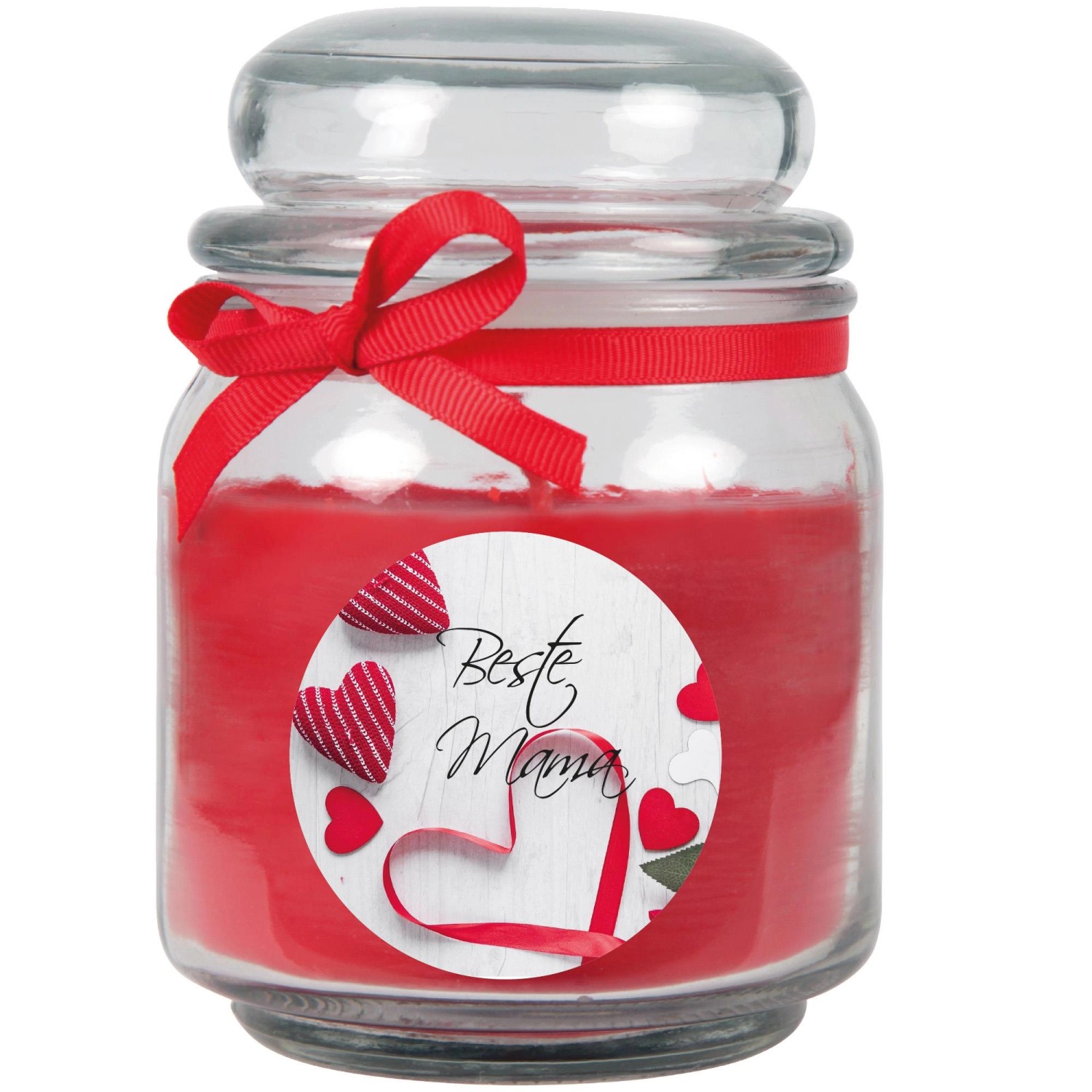 HS Candle Duftkerze & Bonbon Glas Muttertag Rot Rose günstig online kaufen