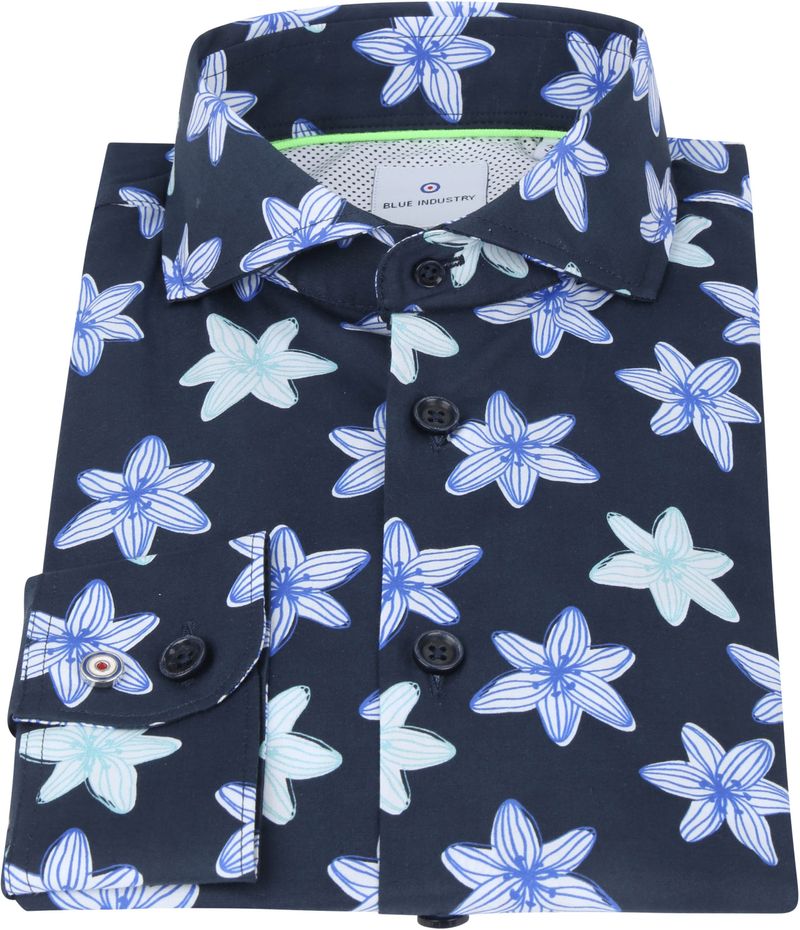 Blue Industry Hemd Blume Dunkelblau - Größe 38 günstig online kaufen