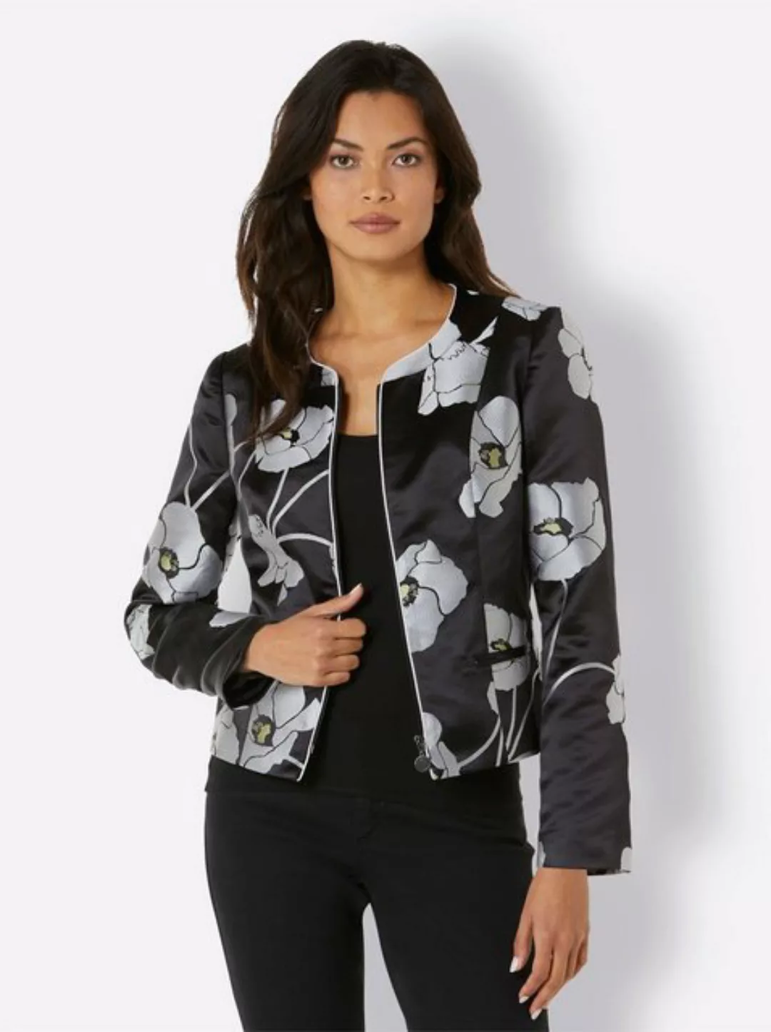 creation L Blusenblazer Polyester-Seiden-Blazer günstig online kaufen