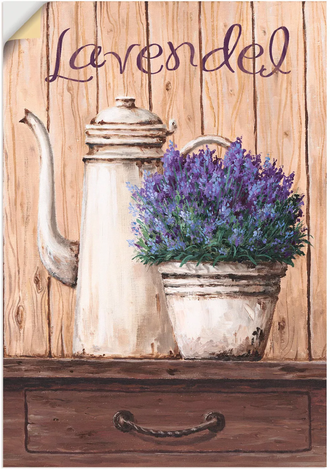 Artland Wandbild "Lavendel", Vasen & Töpfe, (1 St.), als Leinwandbild, Wand günstig online kaufen