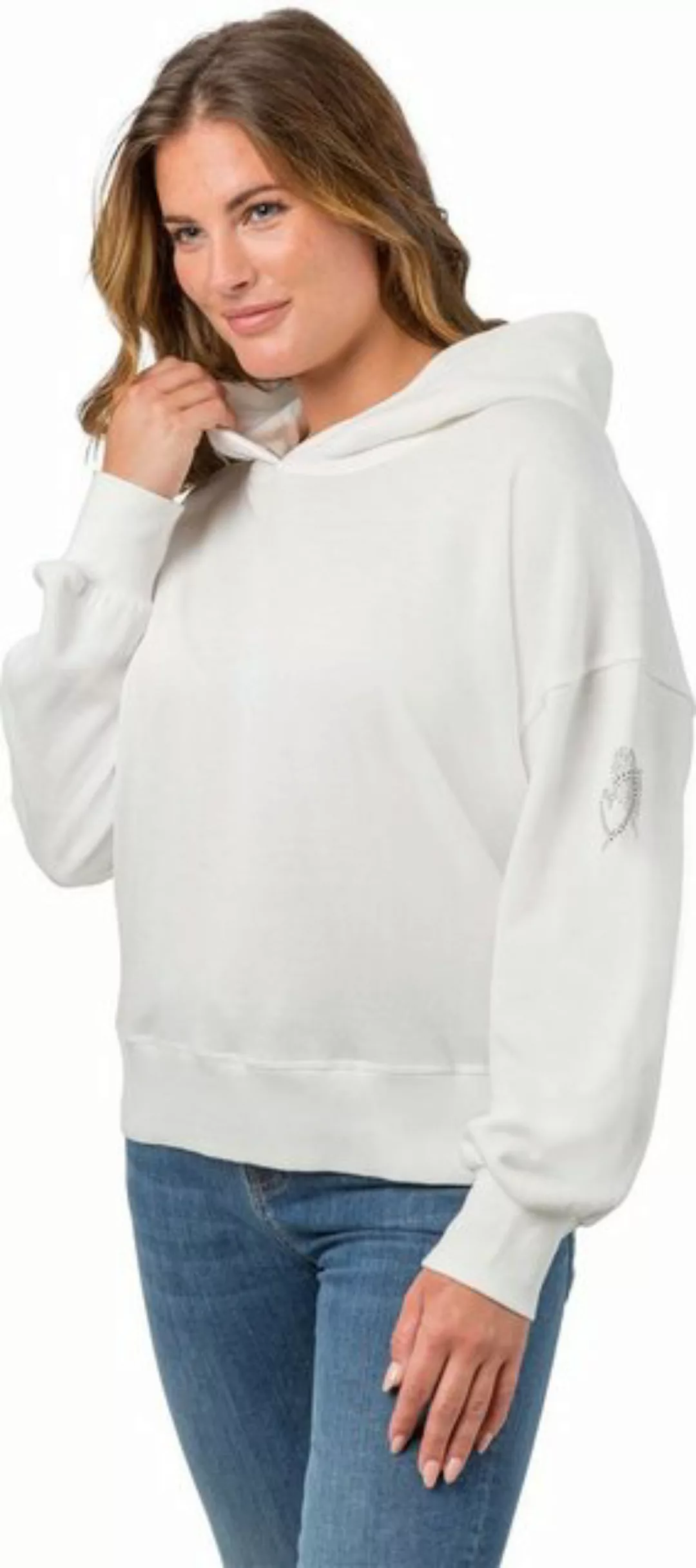 Gio Milano Sweatshirt G25-1111 Sweater mit Kapuze mit Strassbesatz günstig online kaufen