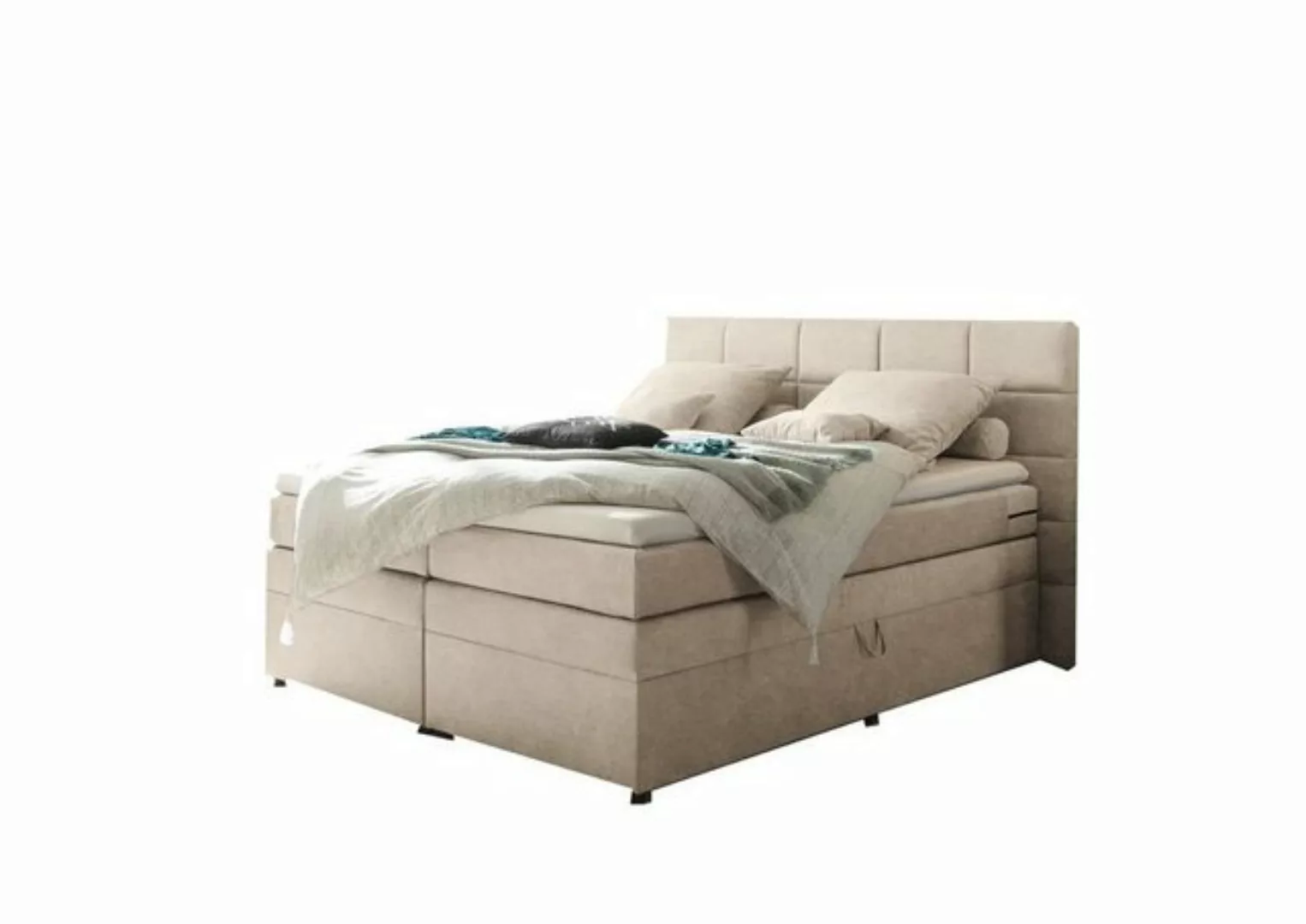 ED EXCITING DESIGN Boxspringliege (180 x 200 cm, Tacoma 1 "Uran" sand 180 c günstig online kaufen