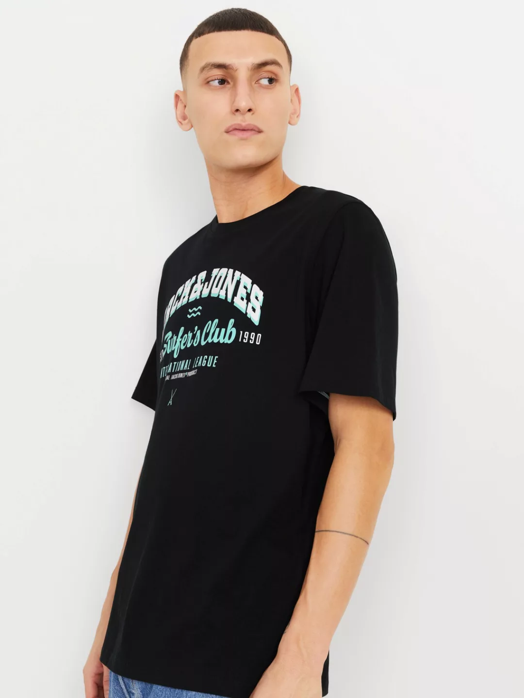 Jack & Jones Rundhalsshirt "JJELOGO TEE SS O-NECK 2 COL SS25 SN", mit Logo günstig online kaufen