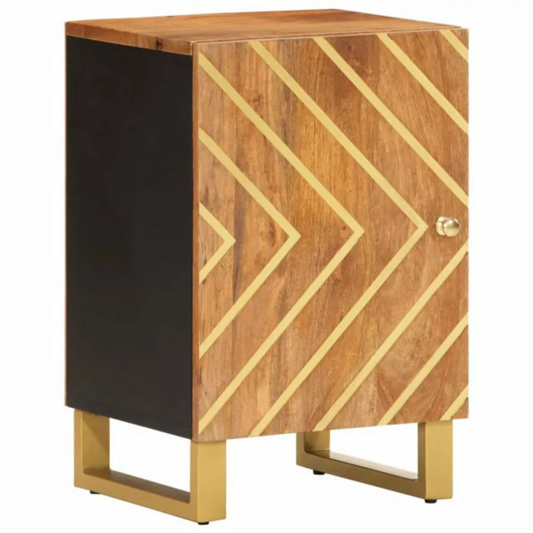 vidaXL Unterschrank Badschrank Braun und Schwarz 38x33,5x58 cm Massivholz M günstig online kaufen