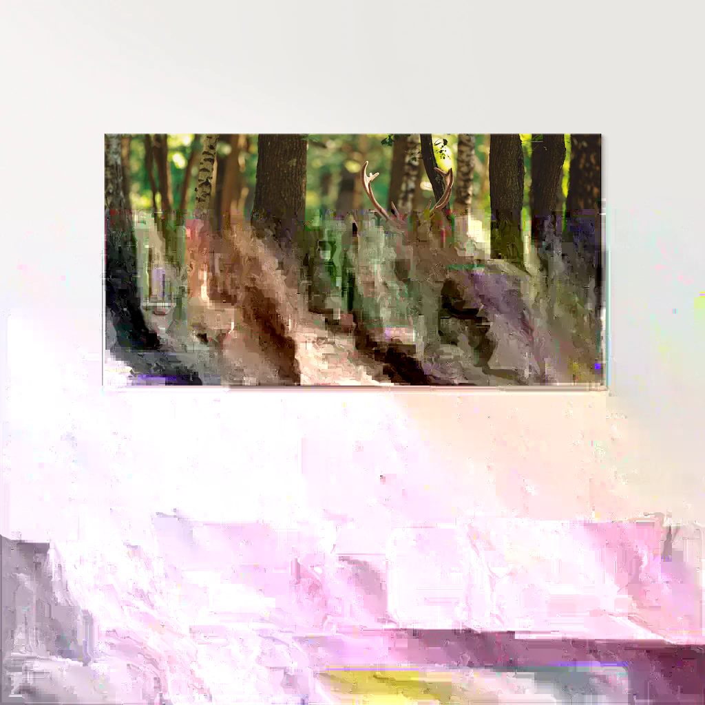 Artland Glasbild "Hirsch 4 - Wald", Wildtiere, (1 St.), in verschiedenen Gr günstig online kaufen