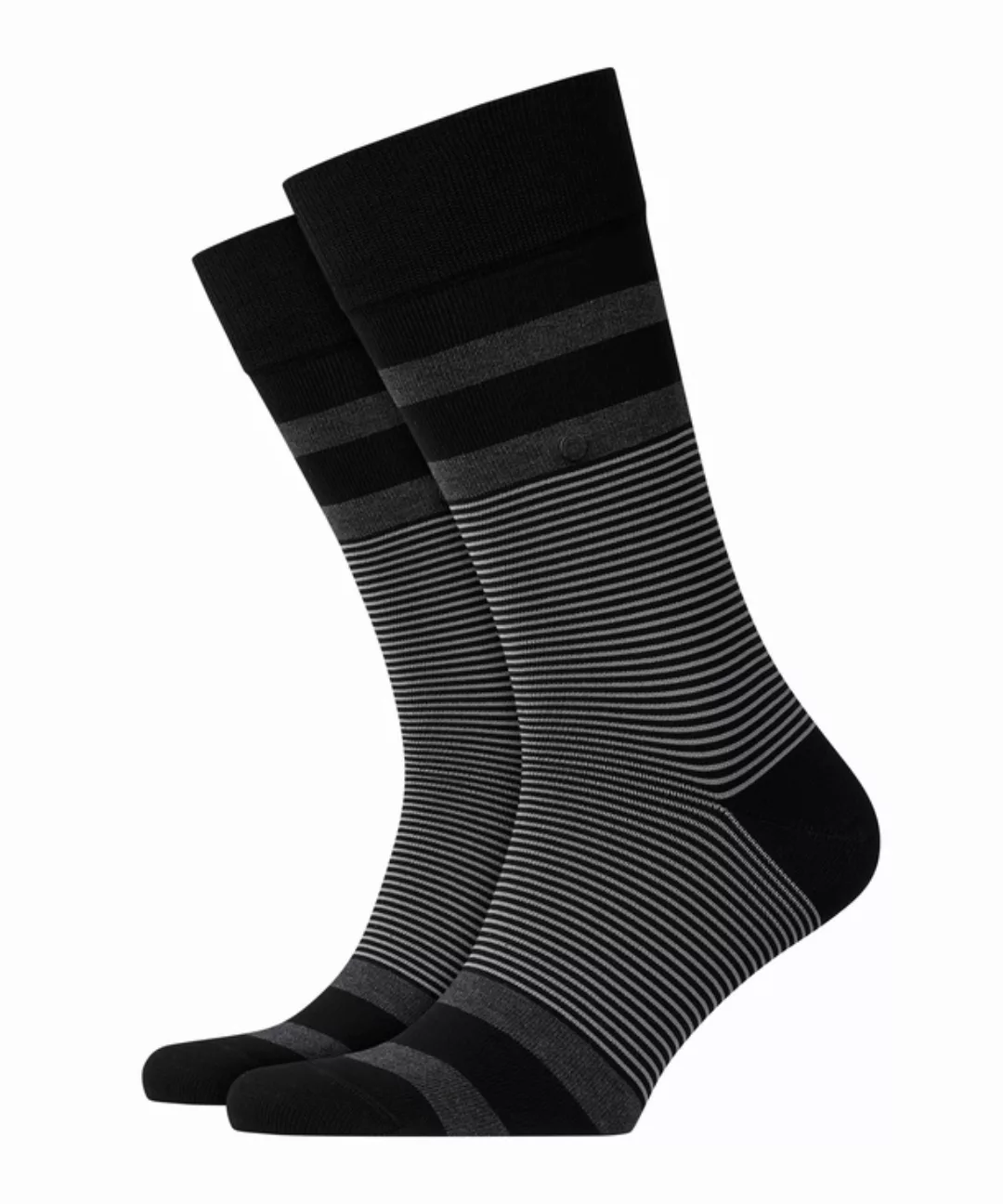 Burlington Black Stripe Herren Socken, 40-46, Schwarz, Streifen, Baumwolle, günstig online kaufen