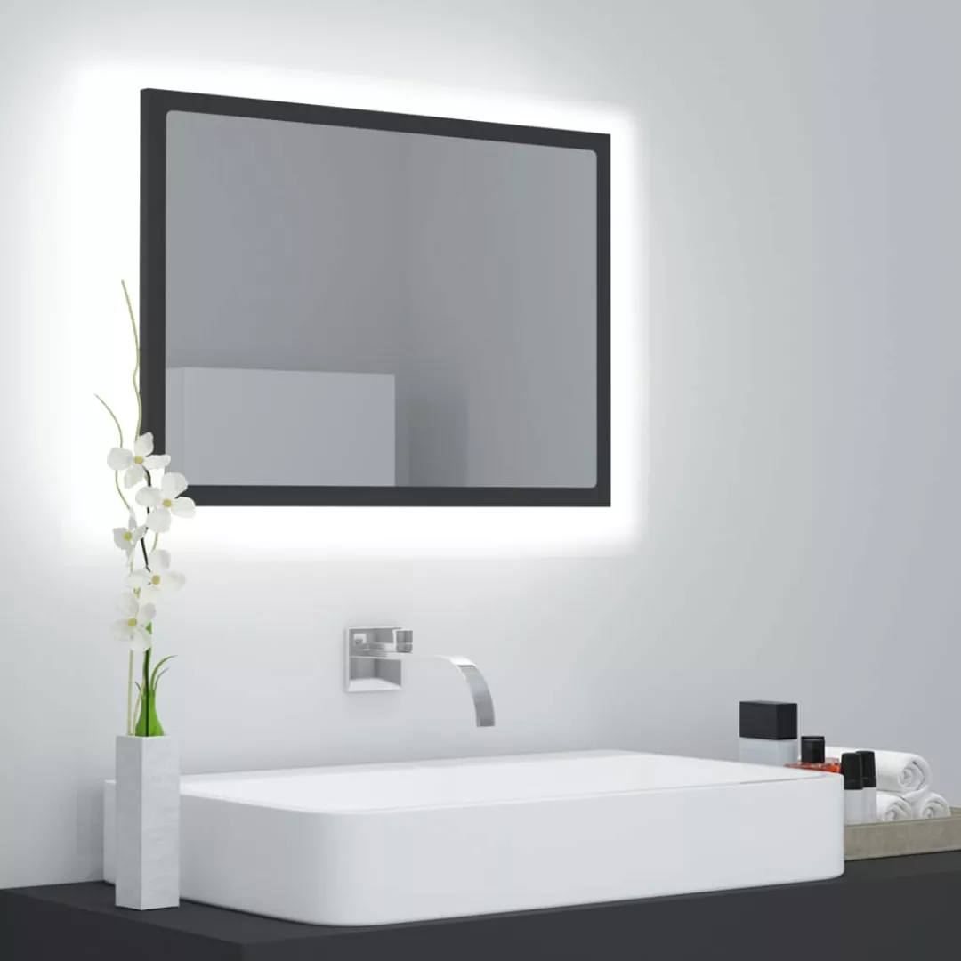 Led-badspiegel Grau 60x8,5x37 Cm Spanplatte günstig online kaufen
