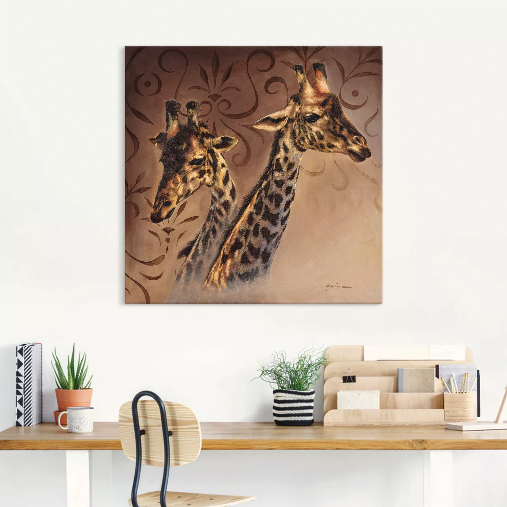 Artland Wandbild "Giraffen Porträt", Wildtiere, (1 St.), als Alubild, Outdo günstig online kaufen