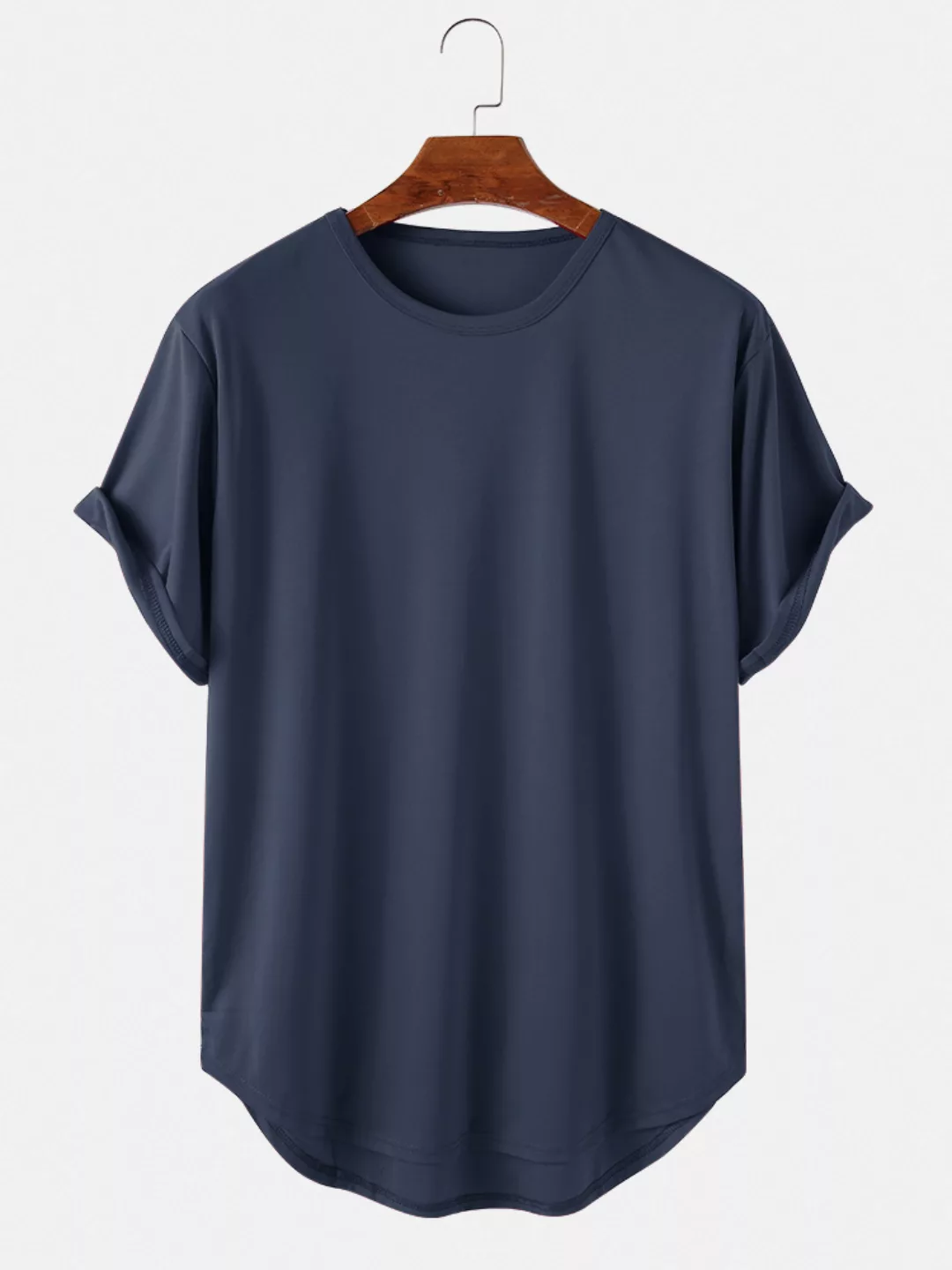 Herren Basic Solid Color Casual atmungsaktive und dünne T-Shirts mit O-Auss günstig online kaufen