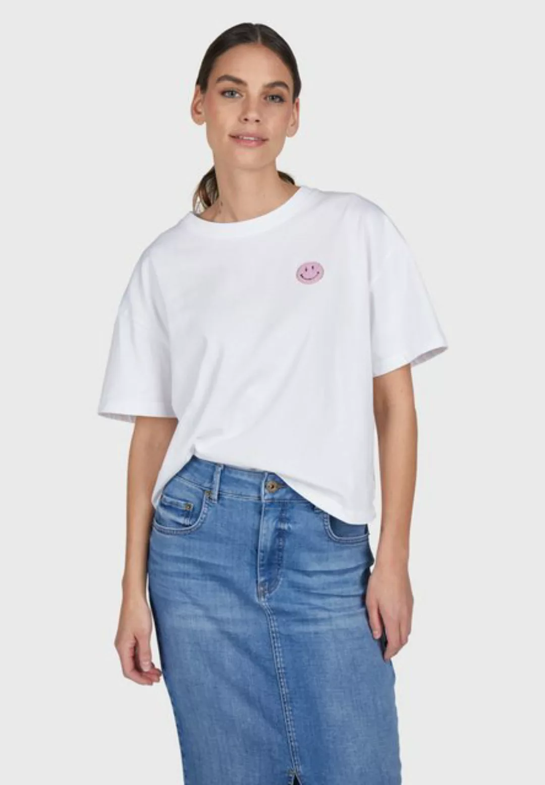 MARC AUREL T-Shirt mit Smiley Applikation günstig online kaufen