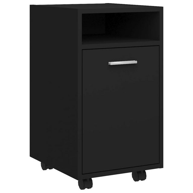 vidaXL Aktenschrank Beistellschrank mit Rollen Schwarz 33x38x60 cm Spanplat günstig online kaufen