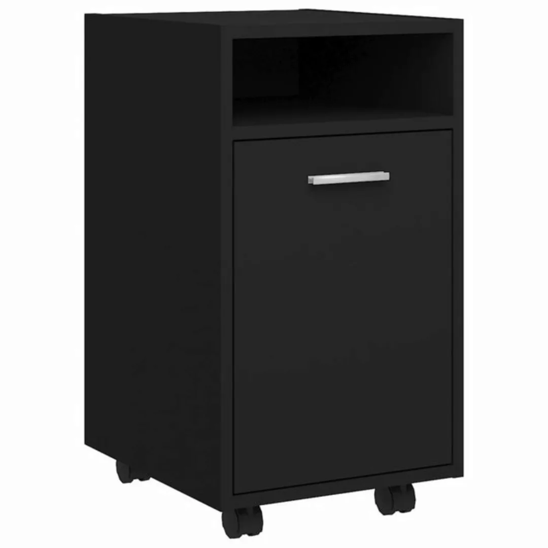 vidaXL Aktenschrank Beistellschrank mit Rollen Schwarz 33x38x60 cm Spanplat günstig online kaufen