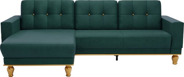 sit&more Ecksofa "Orient 5 V L-Form", mit Strass-Stein, wahlweise mit Bettf günstig online kaufen