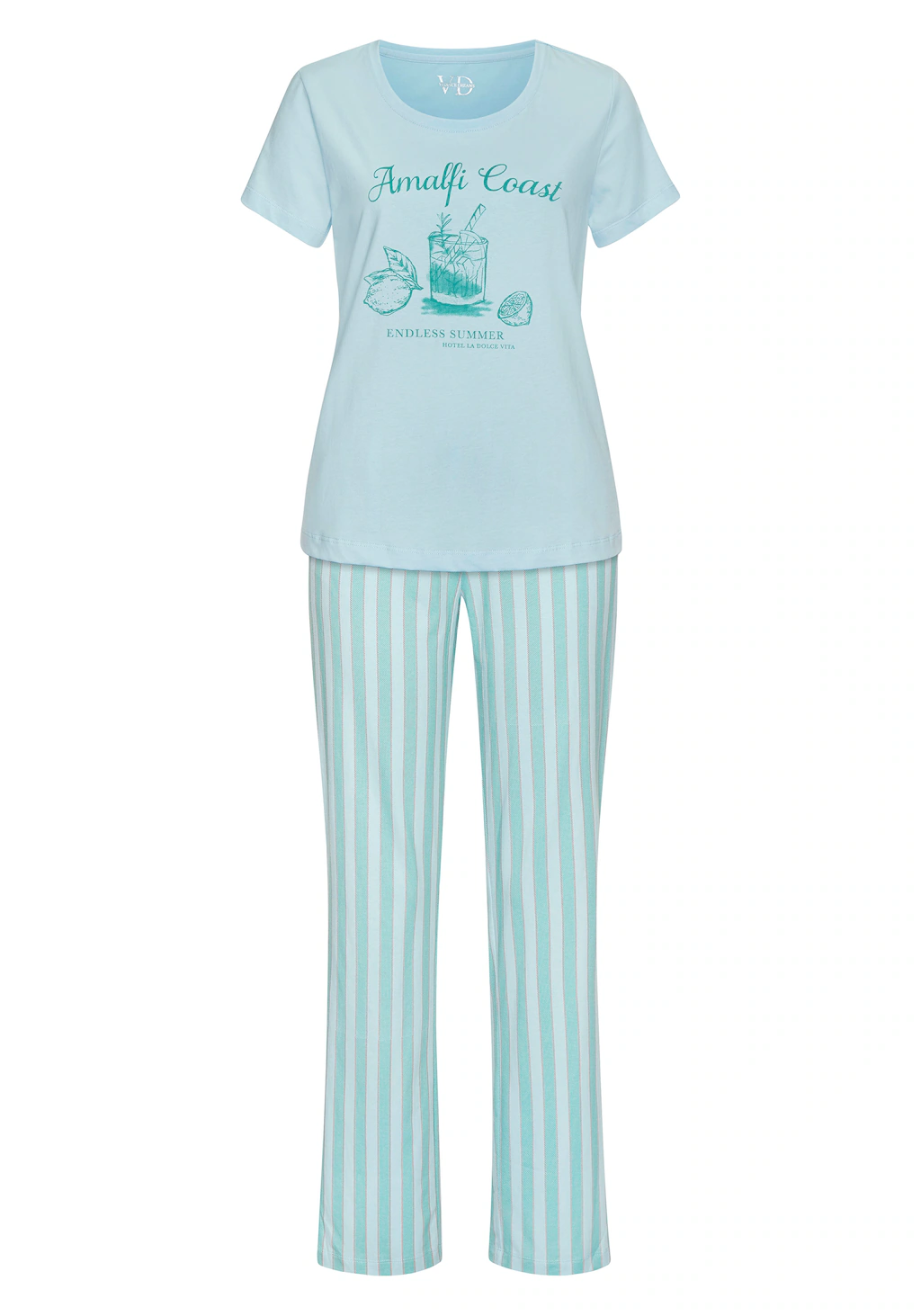 Vivance Dreams Pyjama, (Set, 2 tlg.), Zartes Streifenmuster günstig online kaufen