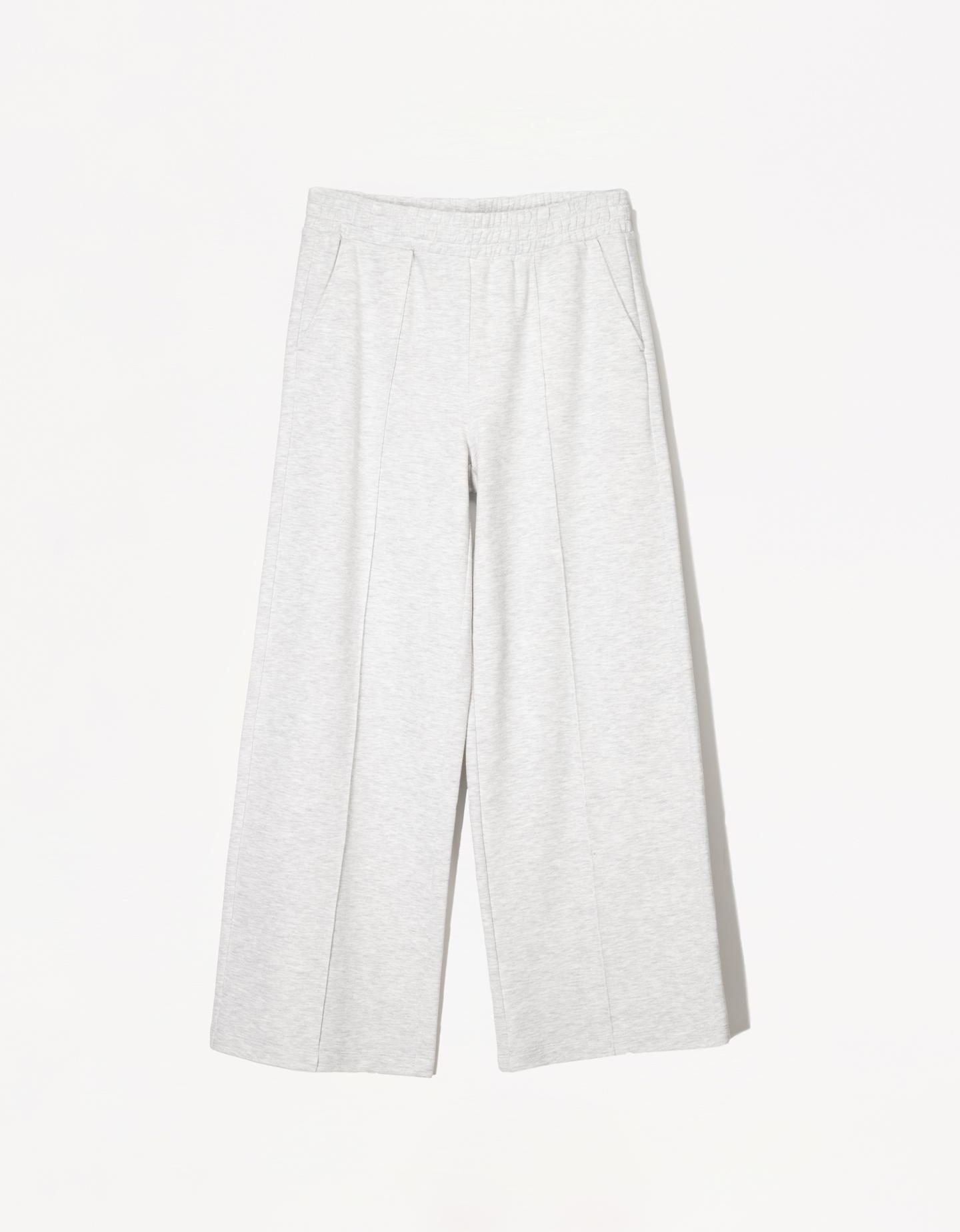 Bershka Wide Leg Hose Aus Plüsch Damen L Grau günstig online kaufen