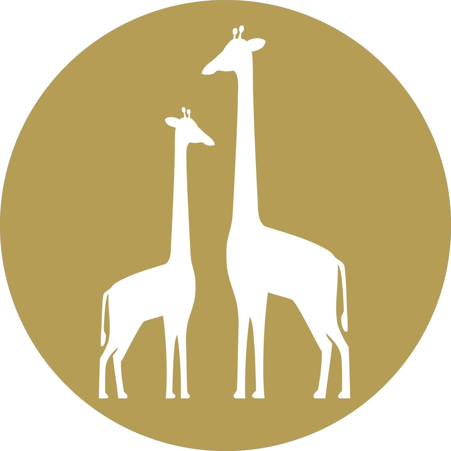 ESTAhome Selbstklebende Runde Tapete Giraffen Ockergelb und Weiß Ø 70 cm 15 günstig online kaufen
