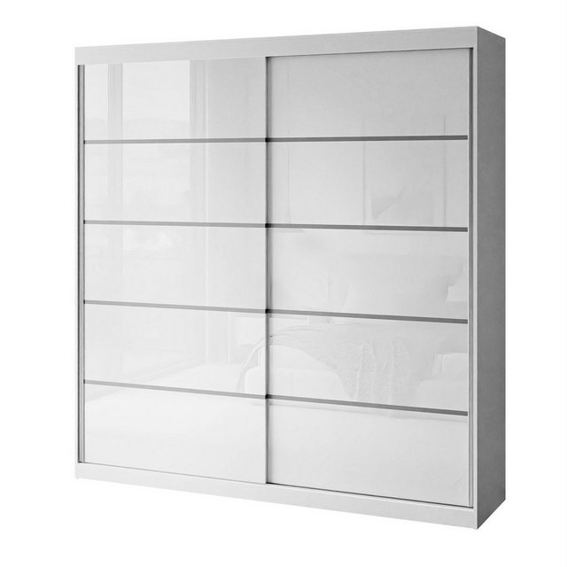 Lookway Kleiderschrank BASTER PLUS GLOSSY Hochglanz Weiß / Weiß günstig online kaufen