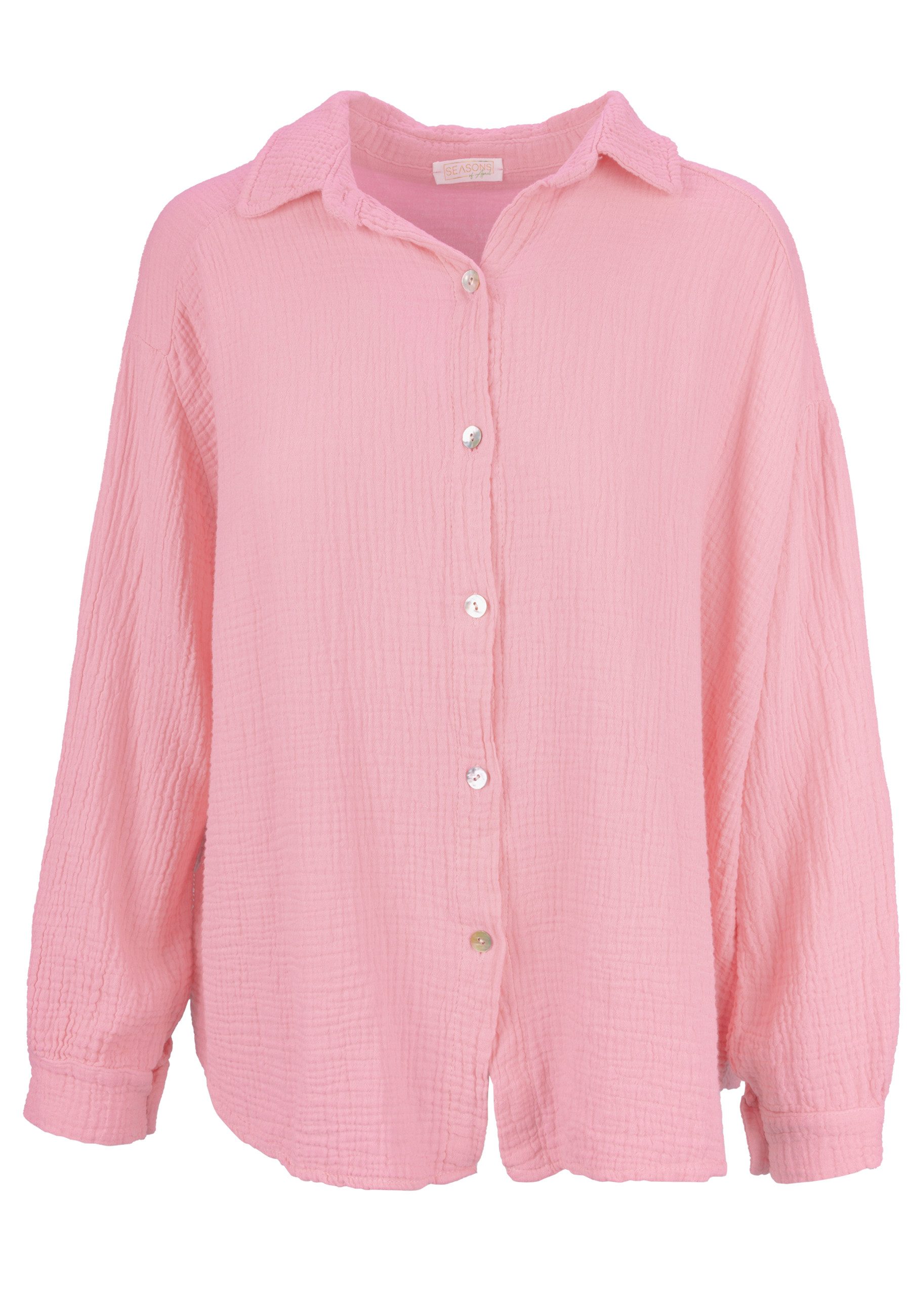 Seasons of April Hemdbluse Oversized Musselinbluse günstig online kaufen