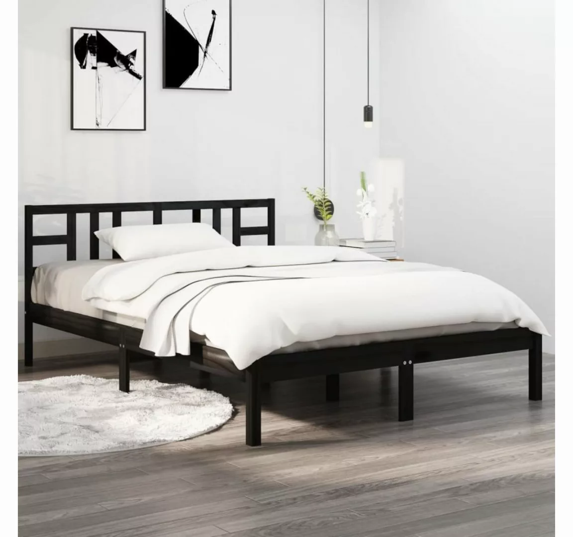 furnicato Bett Massivholzbett Schwarz 200x200 cm günstig online kaufen