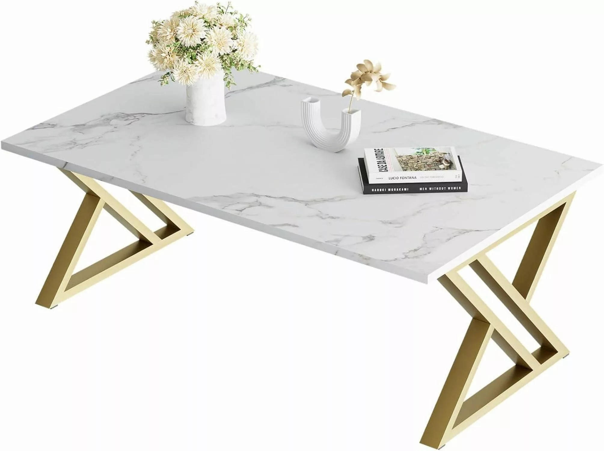 LuxusKollektion Couchtisch Couchtisch Holz Marmor Weiß günstig online kaufen
