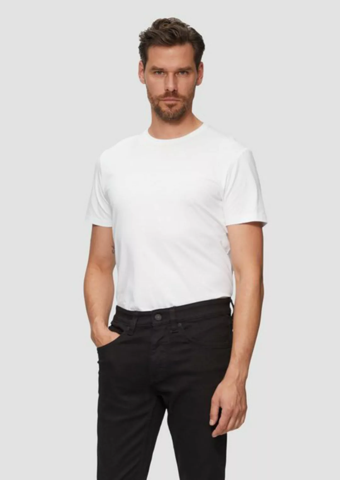 s.Oliver BLACK LABEL Kurzarmshirt T-Shirt aus Baumwollstretch günstig online kaufen