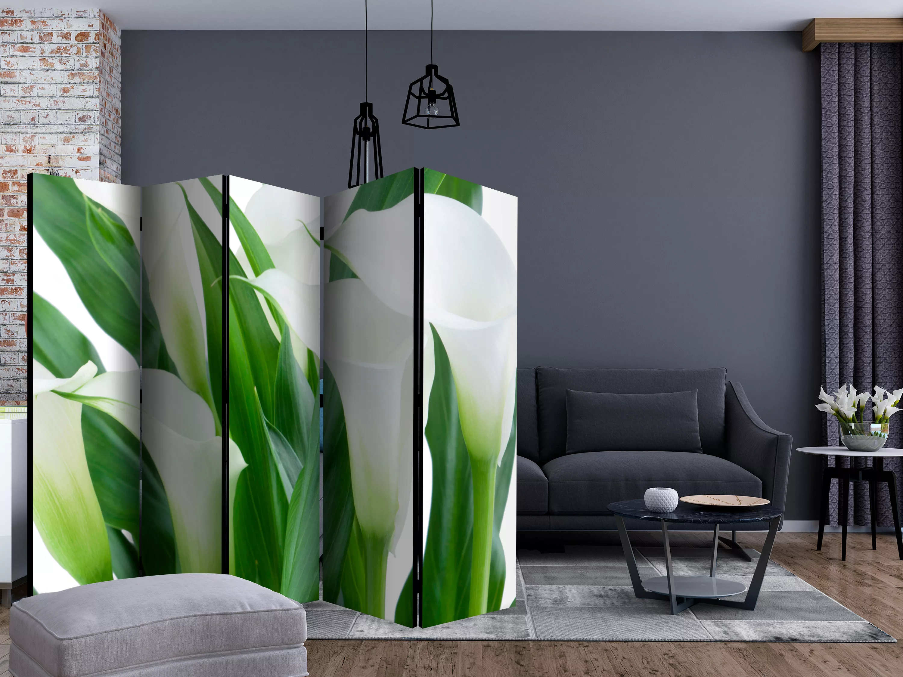 5-teiliges Paravent - Bunch Of Flowers - Callas Ii [room Dividers] günstig online kaufen