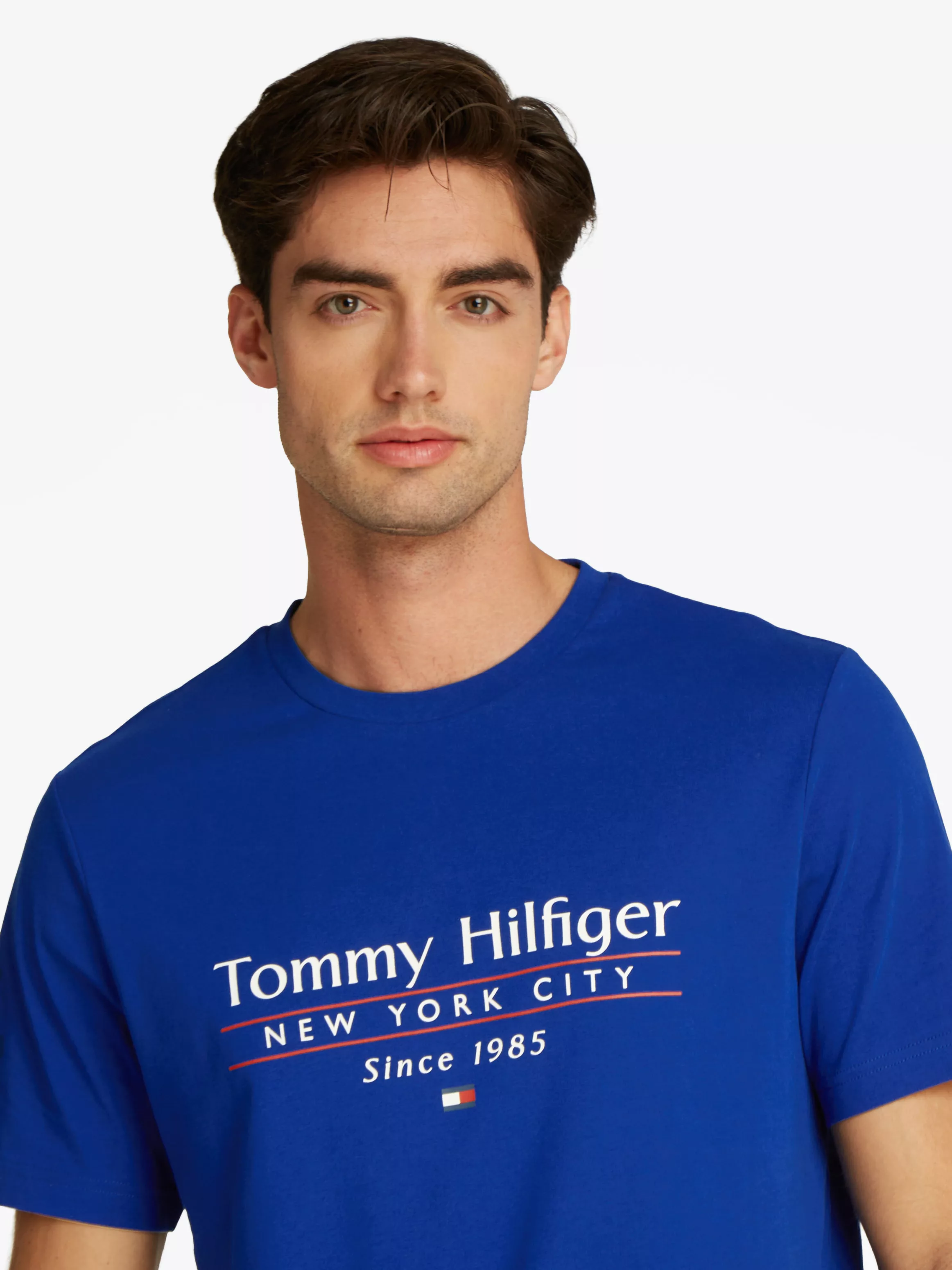 Tommy Hilfiger T-Shirt "HILFIGER CENTER STACK TEE", mit großem Schriftprint günstig online kaufen