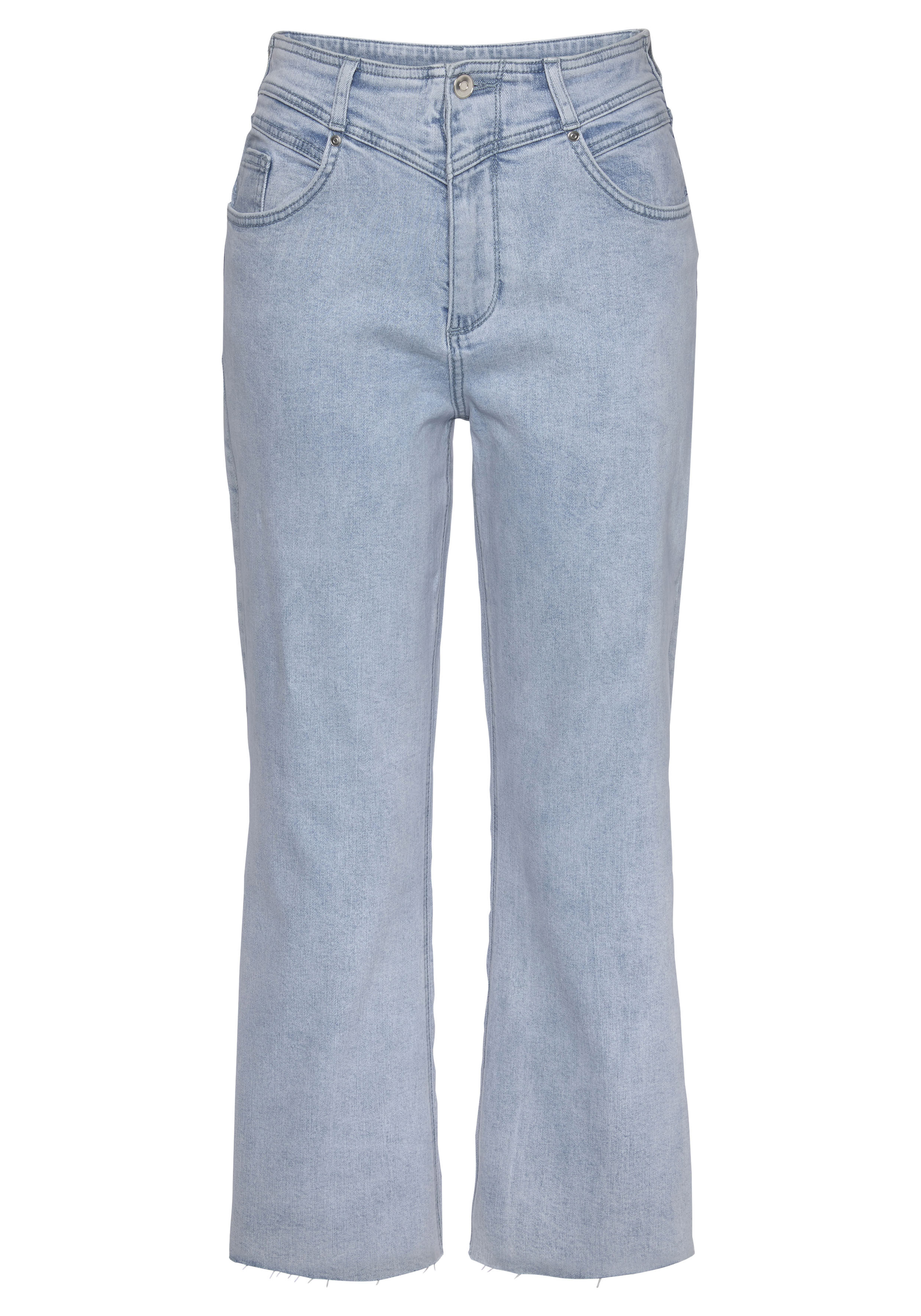 LASCANA 7/8-Jeans mit leicht ausgefransten Beinabschlüssen, Culotte mit Str günstig online kaufen