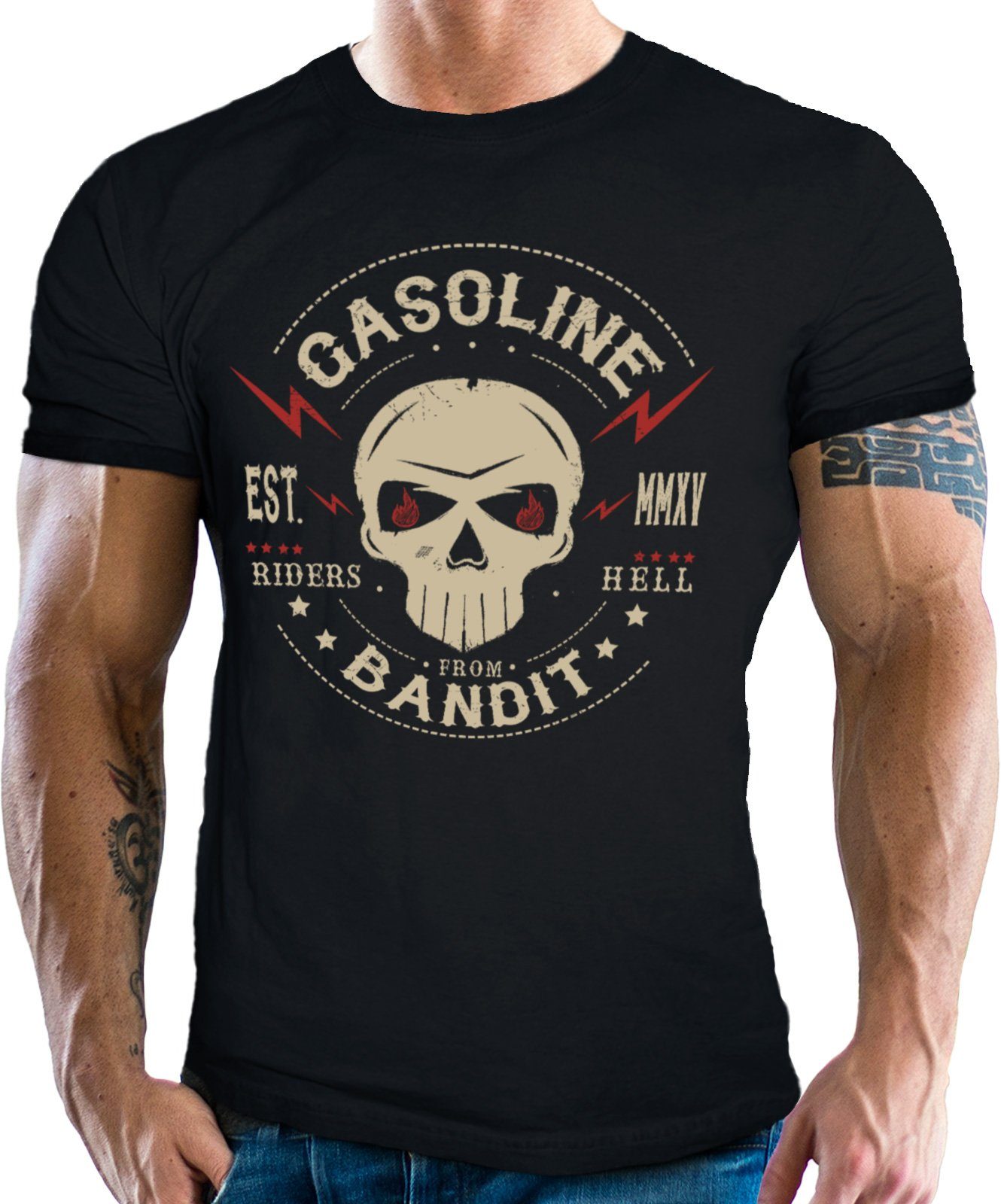 GASOLINE BANDIT® T-Shirt für Biker Racer günstig online kaufen