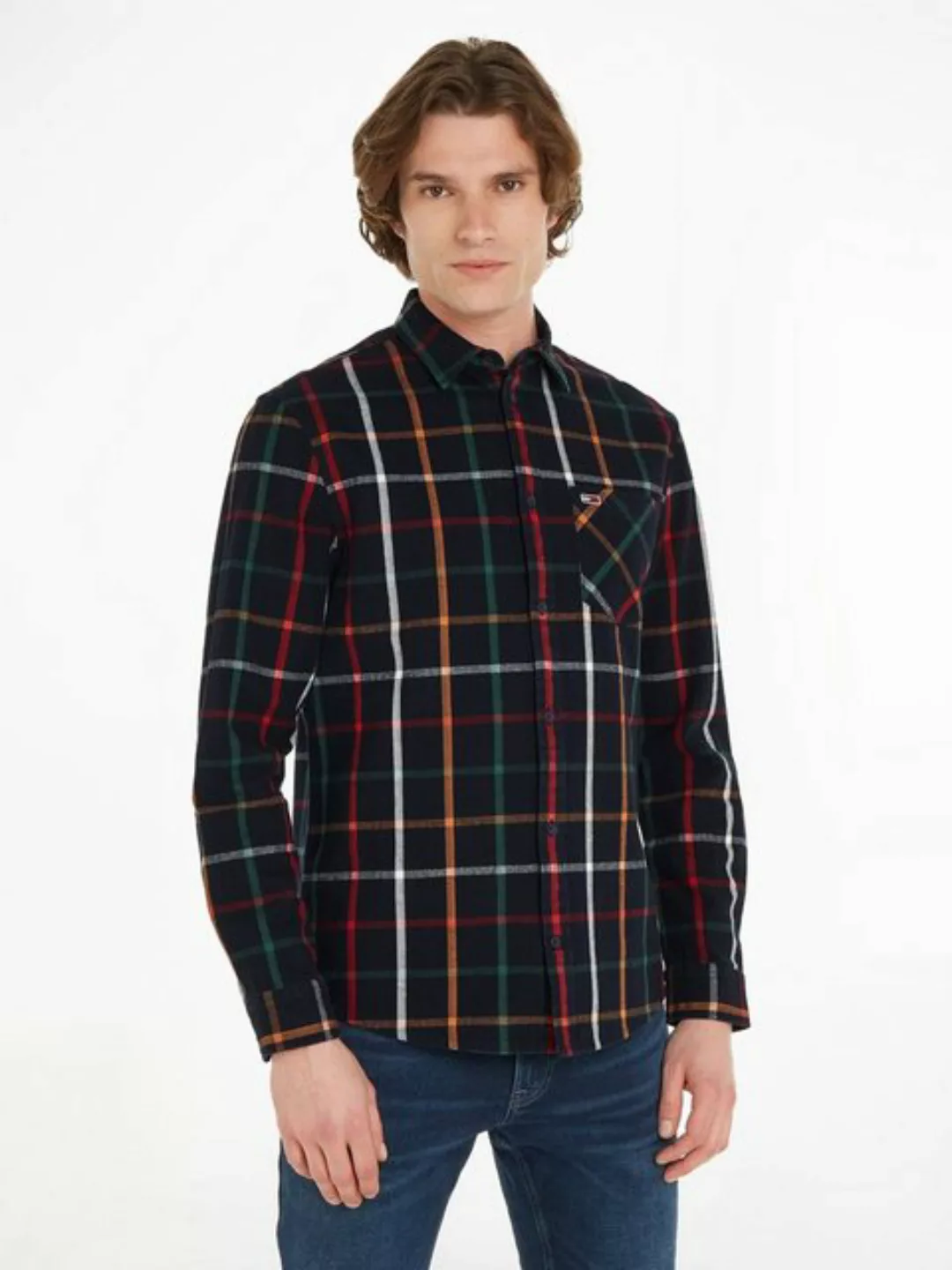 Tommy Jeans Flanellhemd TJM REG CHECK FLANNEL SHIRT mit Brusttasche günstig online kaufen