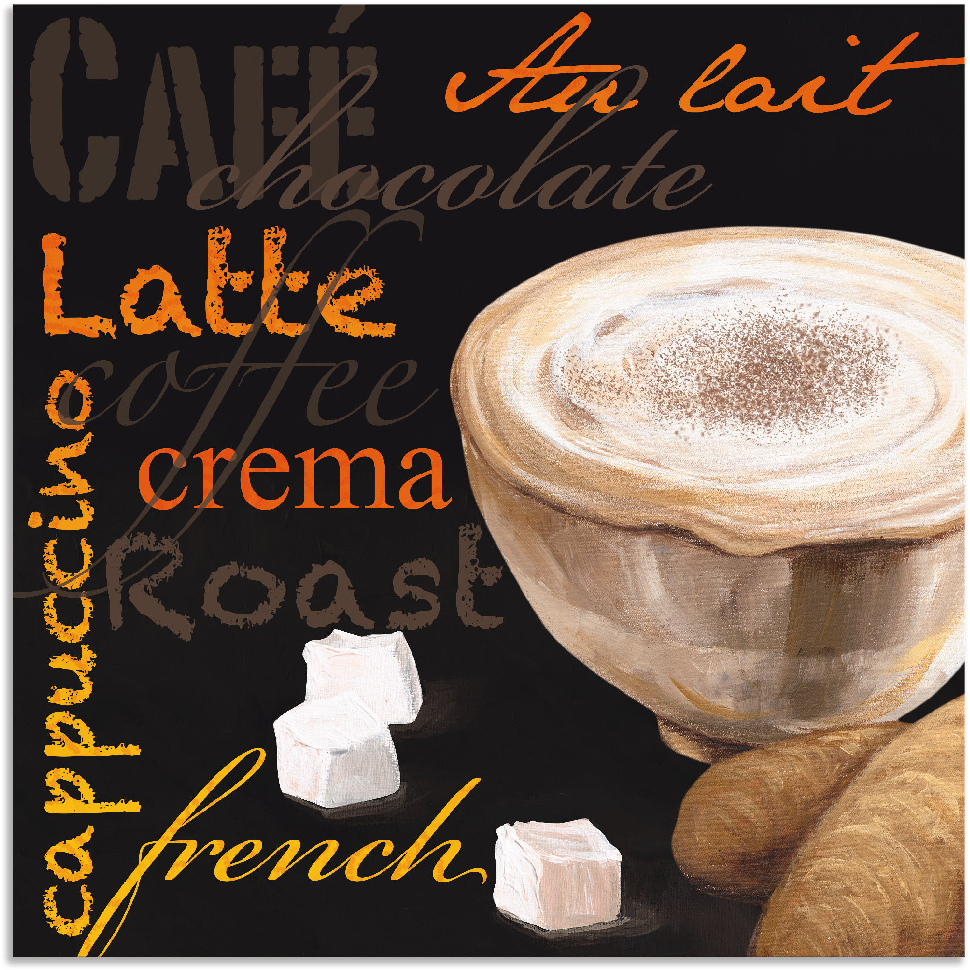 Artland Wandbild »Cappuccino - Kaffee«, Kaffee Bilder, (1 St.), als Alubild günstig online kaufen