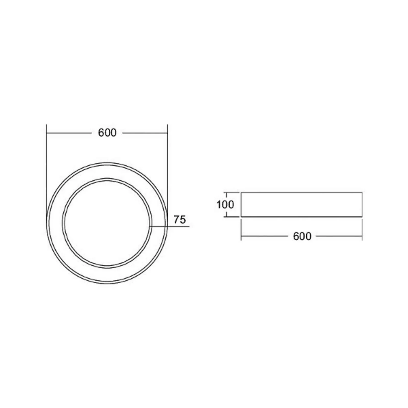 BRUMBERG Biro Circle Ring Decke, Ø 60cm, DALI, silber, 830 günstig online kaufen