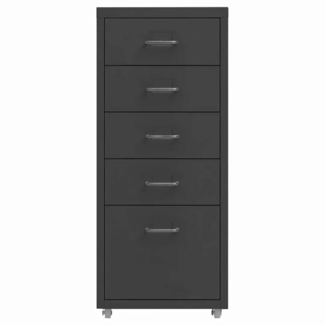 vidaXL Aktenschrank mit Rollen Anthrazit 28x41x69 cm Metall Modell 1 günstig online kaufen