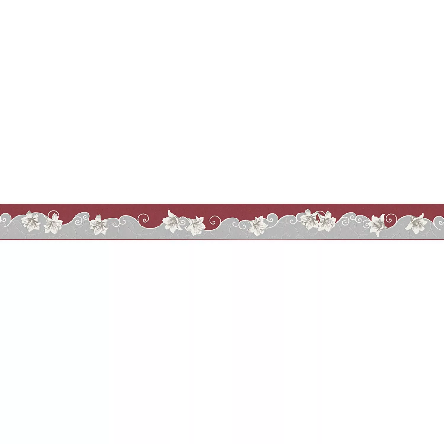 Bricoflor Lilien Tapeten Bordüre in Rot und Silber Blumen Tapetenbordüre fü günstig online kaufen
