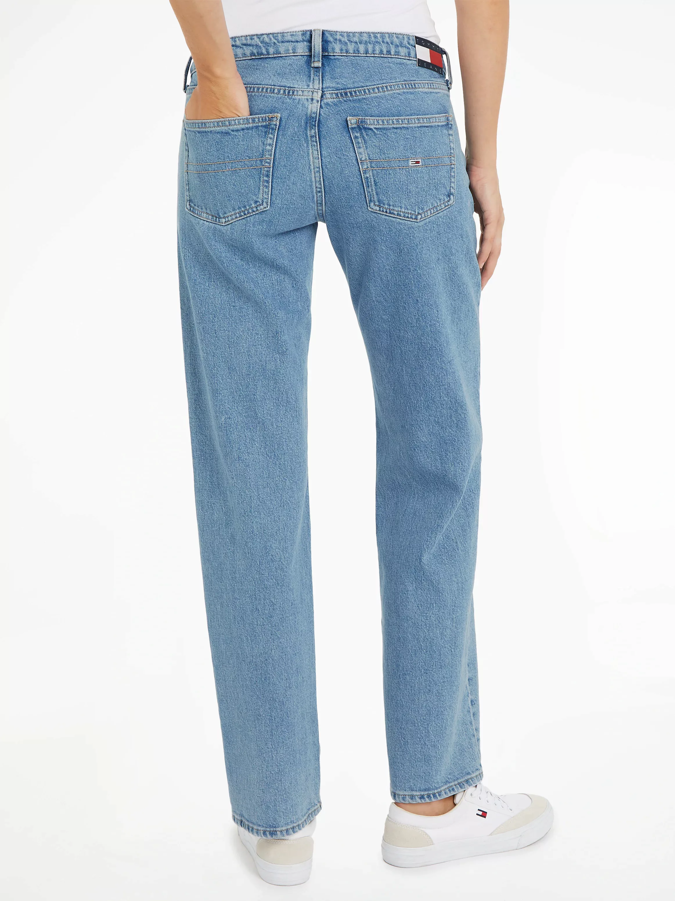 Tommy Jeans Bequeme Jeans LW STR BH4116 mit Ledermarkenlabel günstig online kaufen