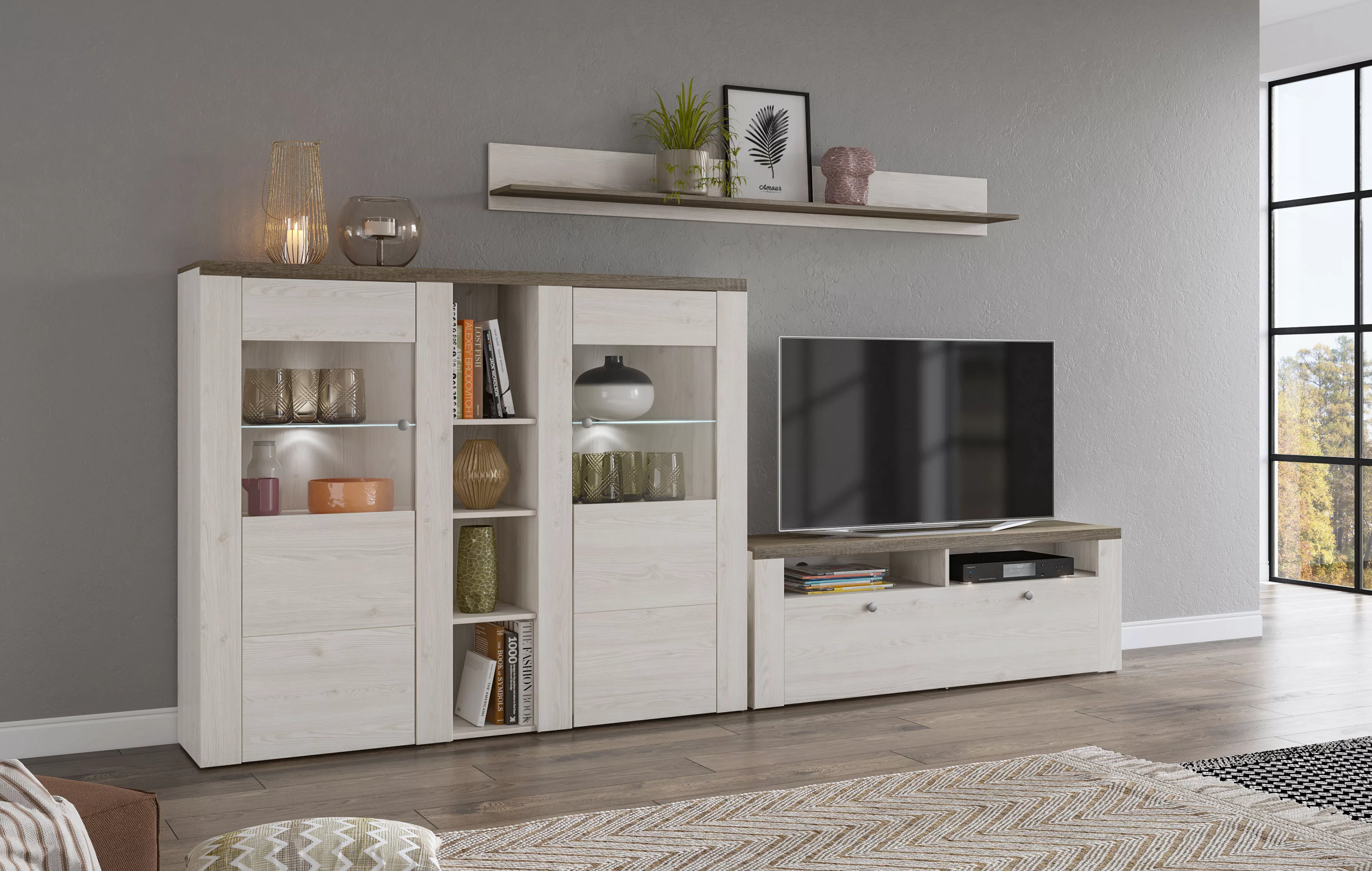Home affaire Wohnwand "Larona, Wohnwand, Set 3 teilig,", (3 St.), Wohnzimme günstig online kaufen