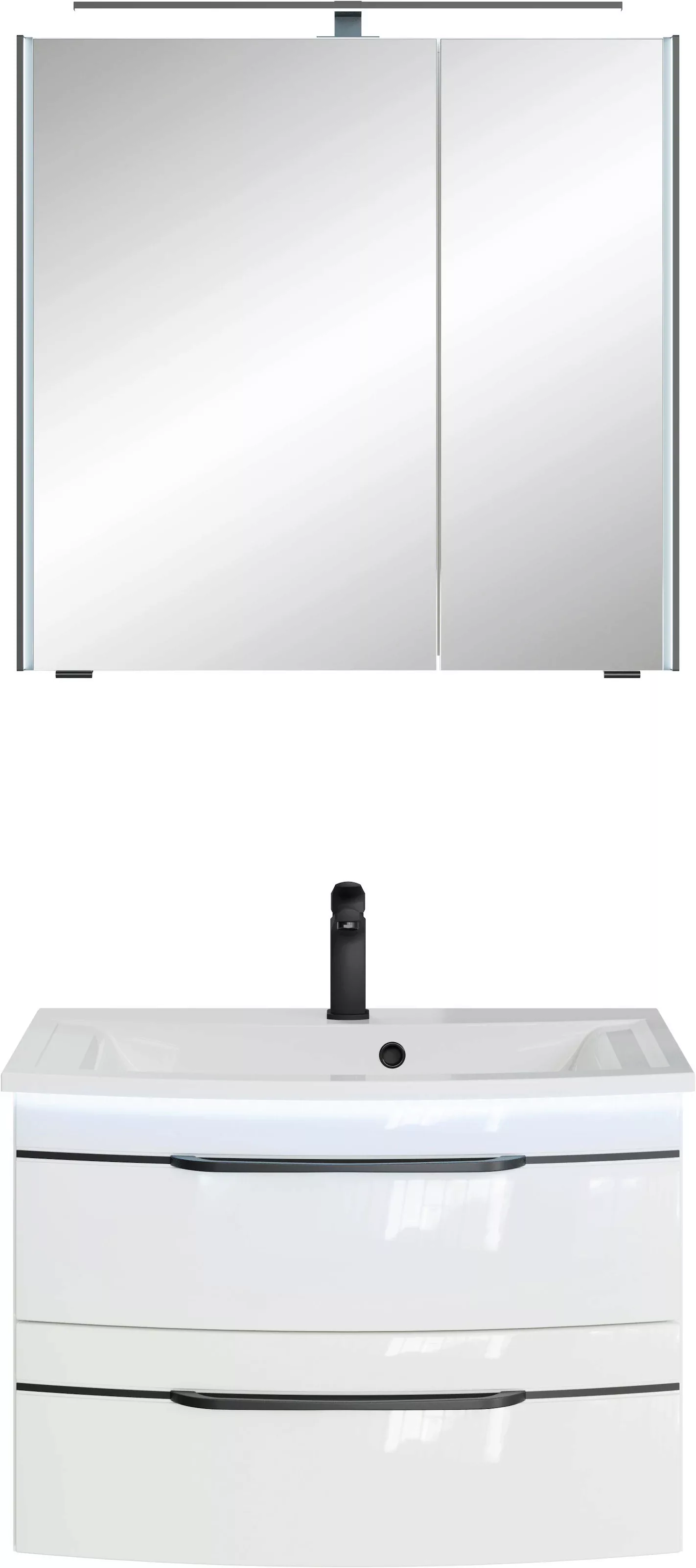 Saphir Badmöbel-Set »Serie 7045 2-teilig Mineralmarmor-Waschtisch mit LED-S günstig online kaufen