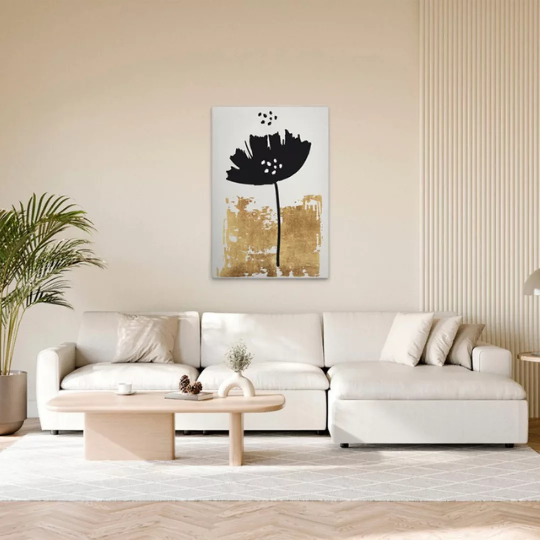 A.S. Création Leinwandbild "Black Poppy - Wandbild Creme Gold Schwarz Keilr günstig online kaufen