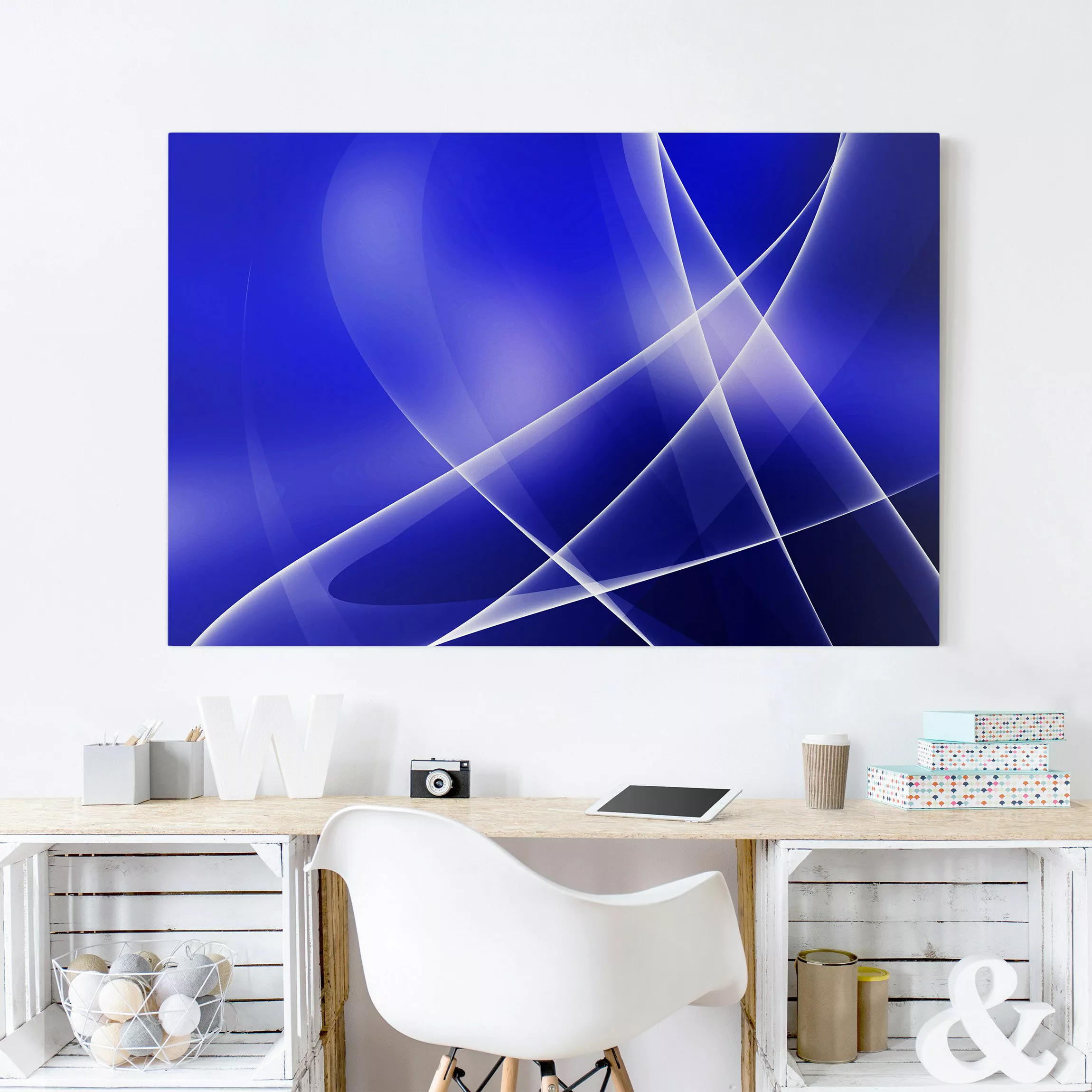 Leinwandbild Abstrakt - Querformat Blue Disco günstig online kaufen