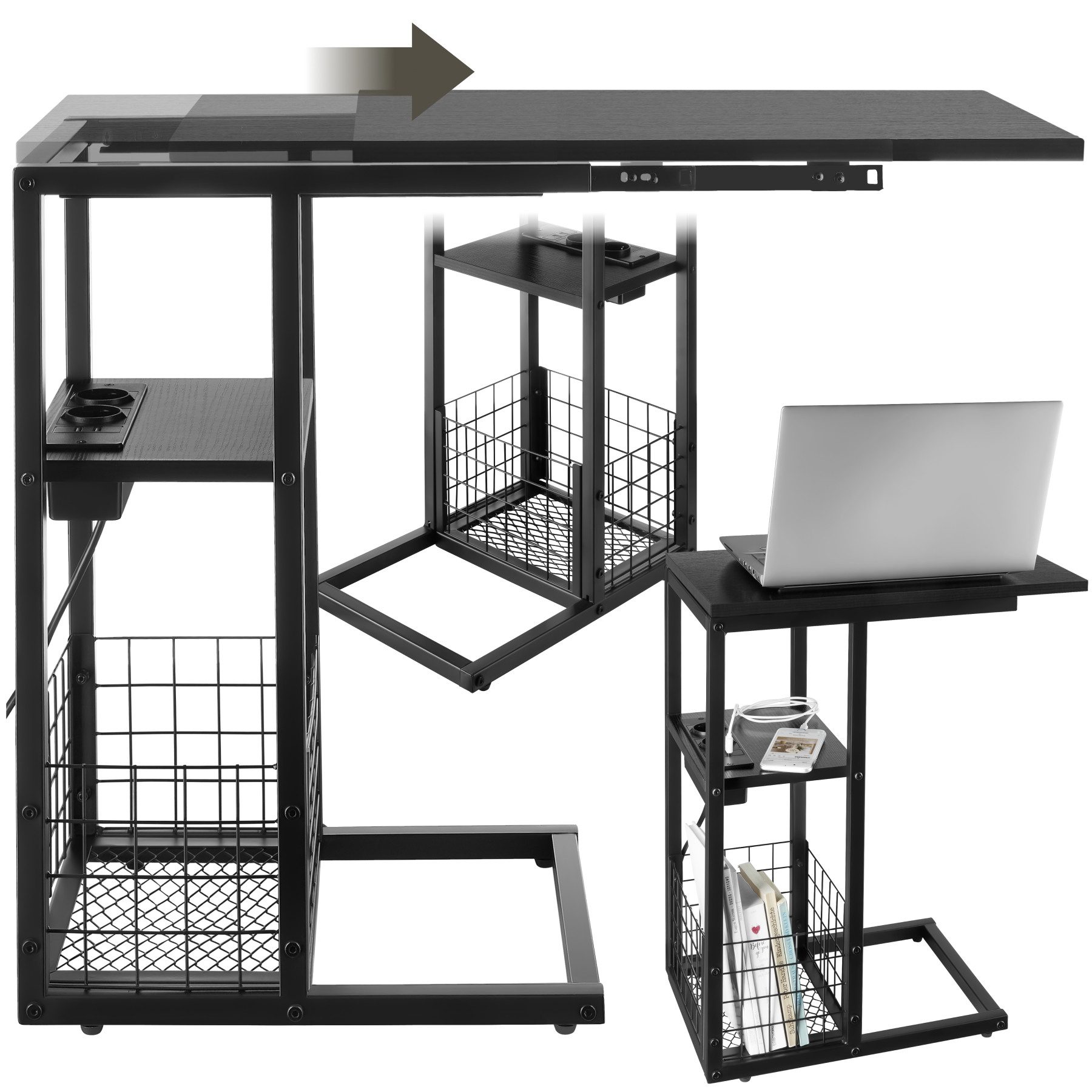 tectake Beistelltisch Laptop-Beistelltisch (1-St., 1 tlg), günstig online kaufen