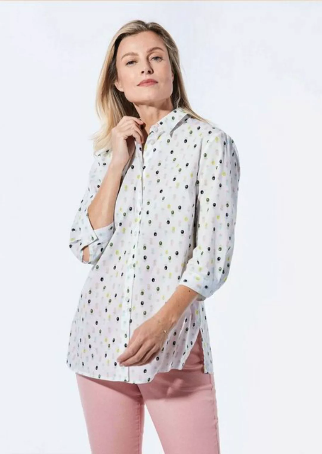 GOLDNER Hemdbluse Kurzgröße: Bluse mit Hemdkragen günstig online kaufen