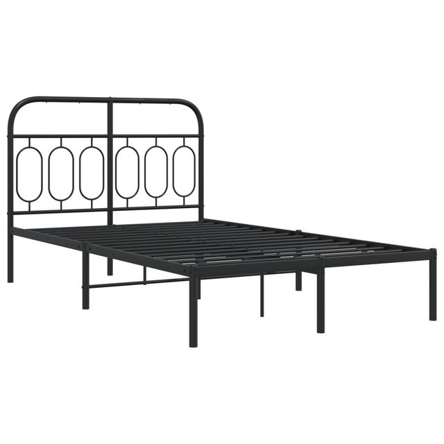 vidaXL Bett Bettgestell mit Kopfteil Metall Schwarz 120x190 cm günstig online kaufen