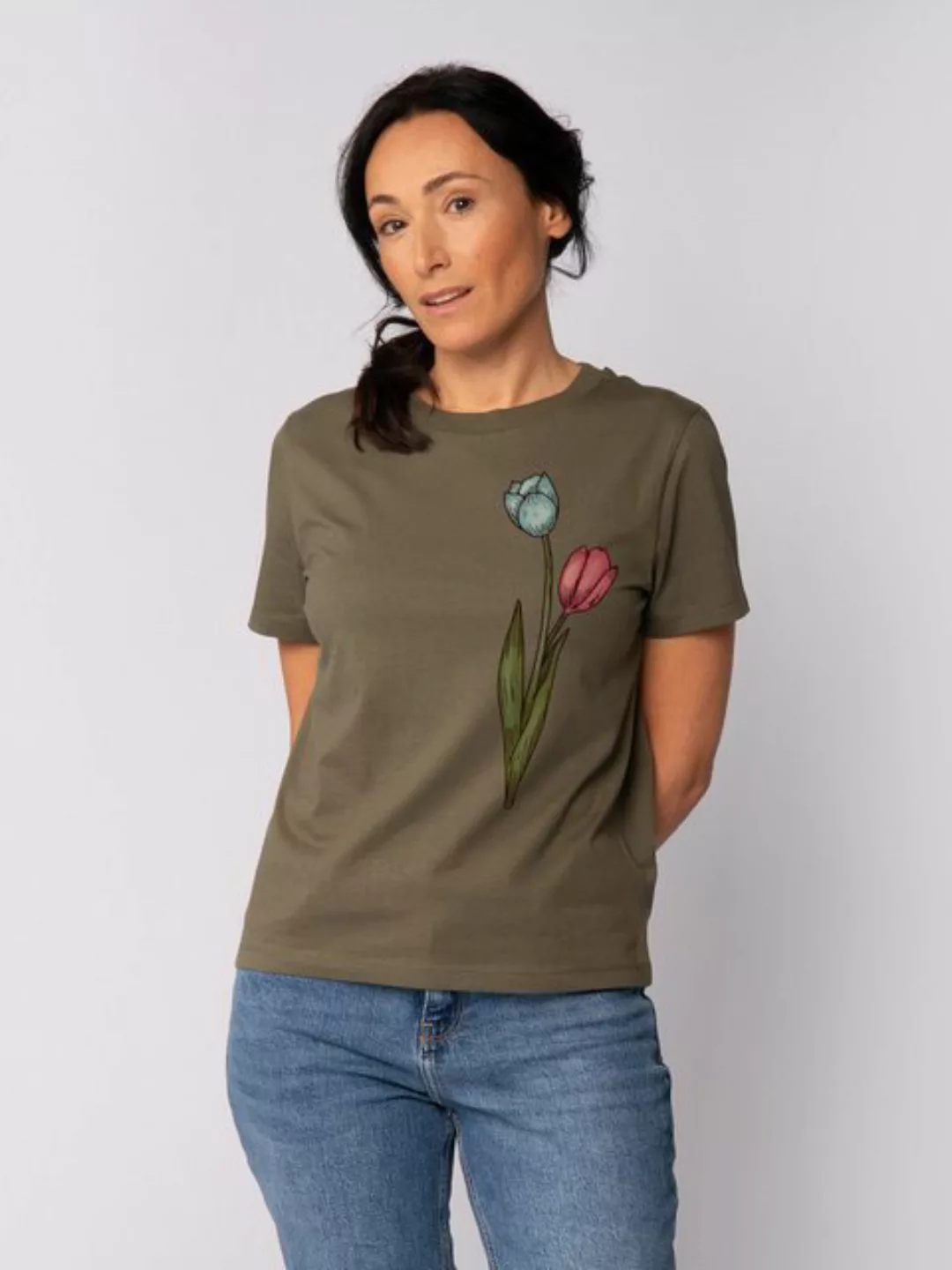 wat? Apparel T-Shirt Blume in Wasserfarbe 05 günstig online kaufen