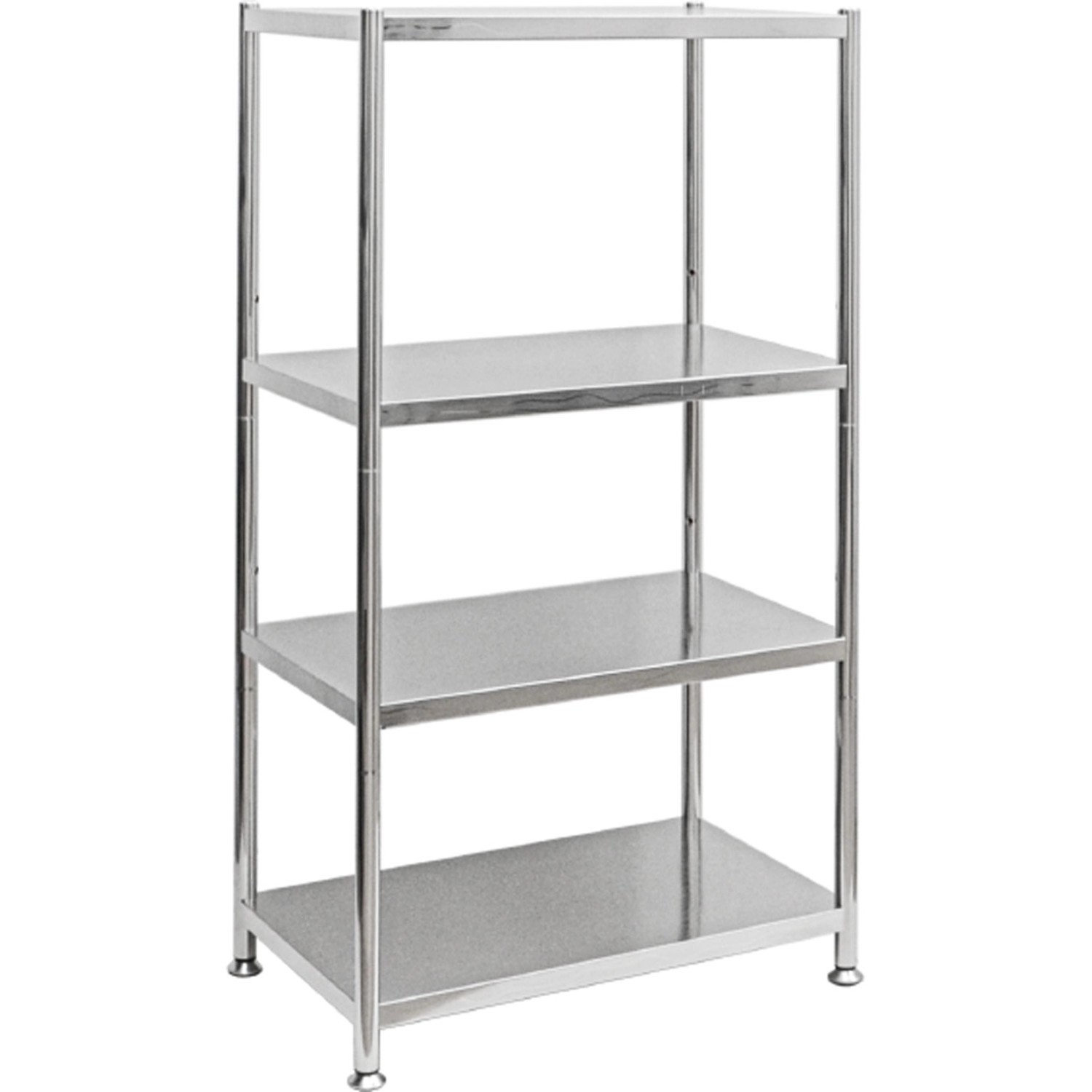 shelfr Edelstahl Schwerlastregal bis 60 kg auf 4 Ebenen 61 x 36 x 113 cm günstig online kaufen
