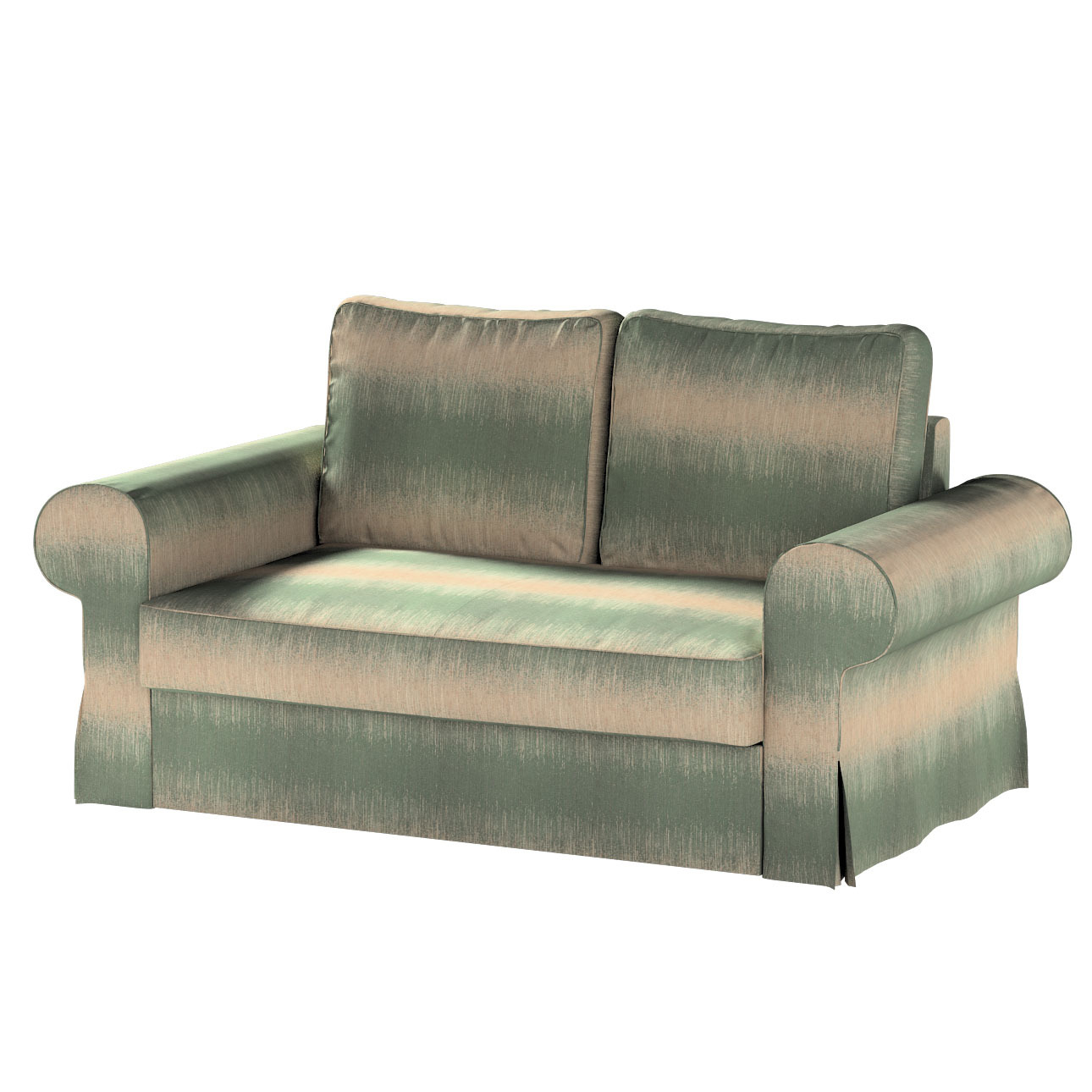 Bezug für Backabro 2-Sitzer Sofa ausklappbar, grün-beige, Bezug für Backabr günstig online kaufen