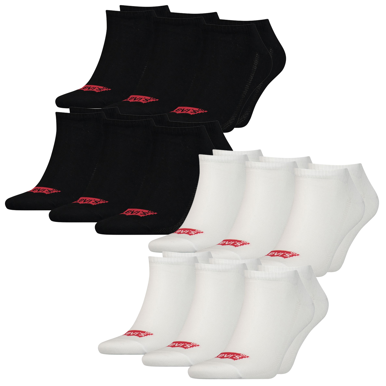 Levis Unisex Sneaker Sportsocken Low Cut Batwing Logo 6er 9er 12er Multipac günstig online kaufen