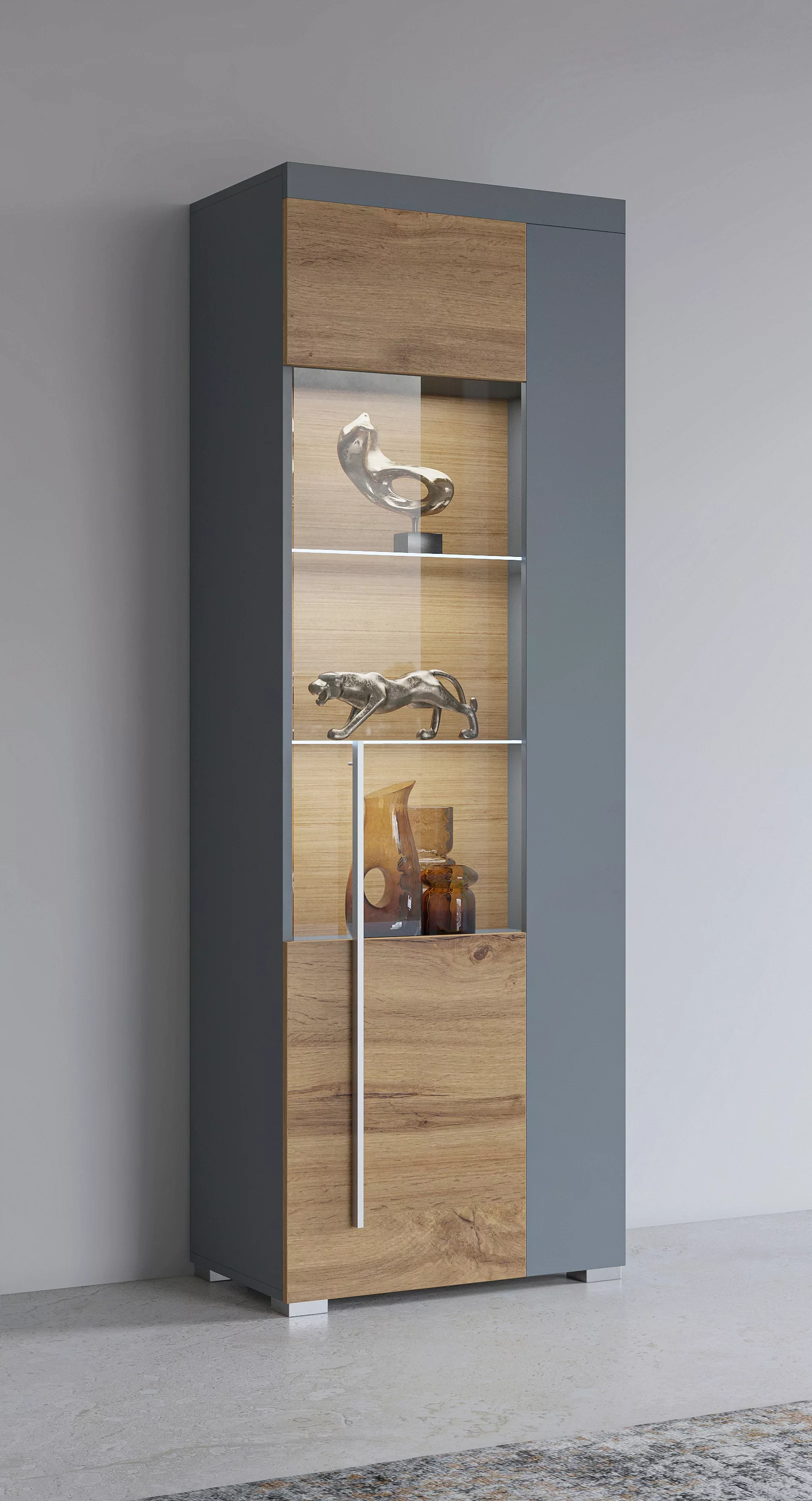 INOSIGN Vitrine "Roger,Höhe 160cm stilvolle Glasvitrine mit verstellbare Gl günstig online kaufen